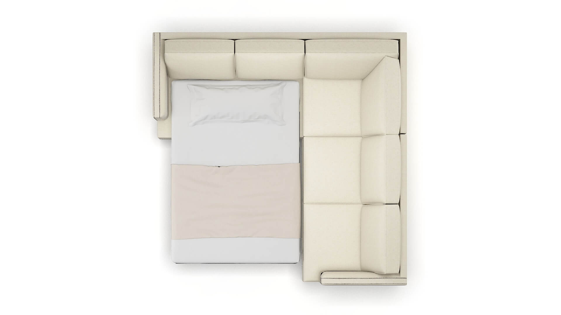 Riga Redondo Oyster Sectional Sleeper Espresso legs 3