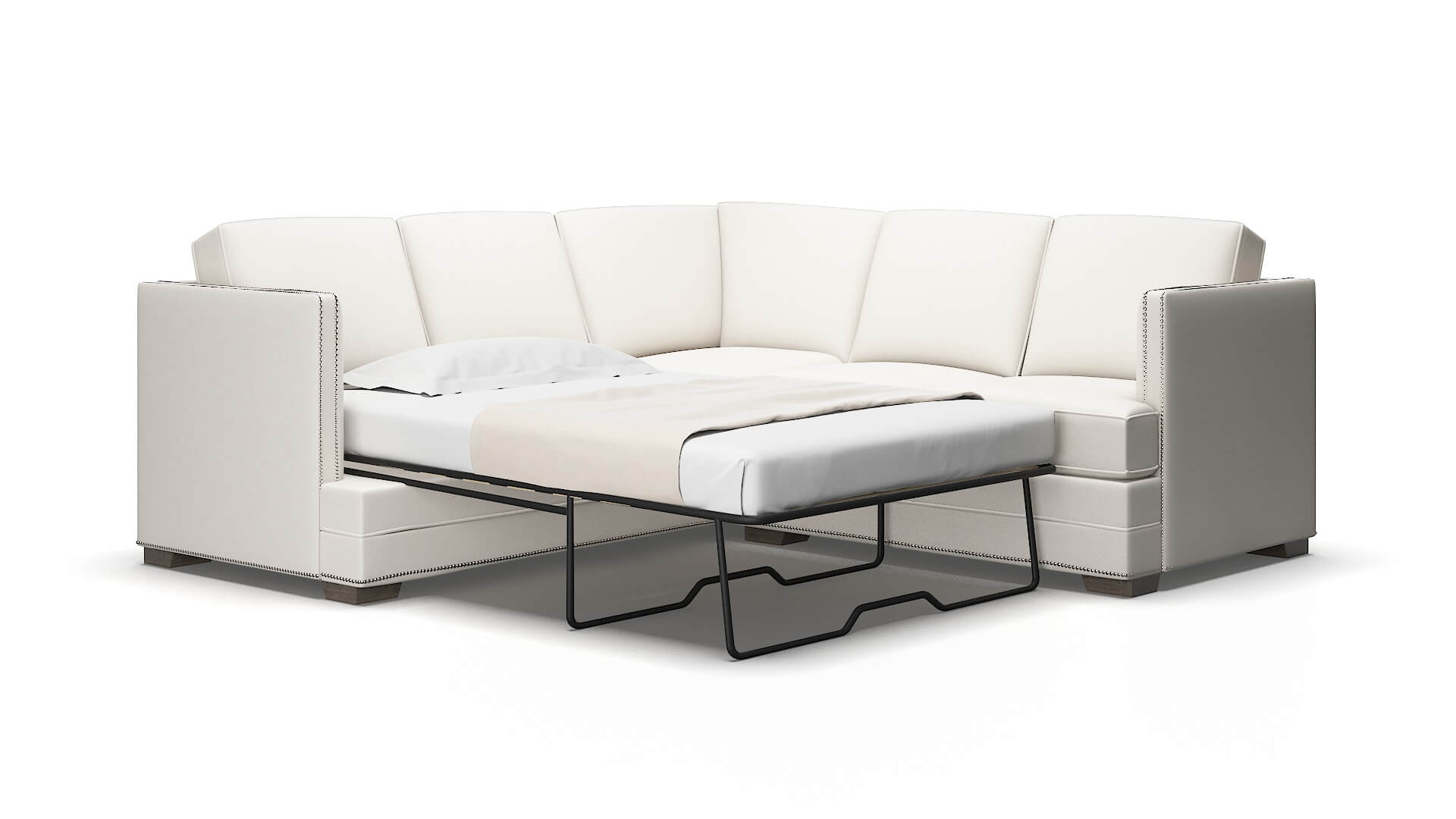 Riga Redondo Pearl Sectional Sleeper Espresso legs 2