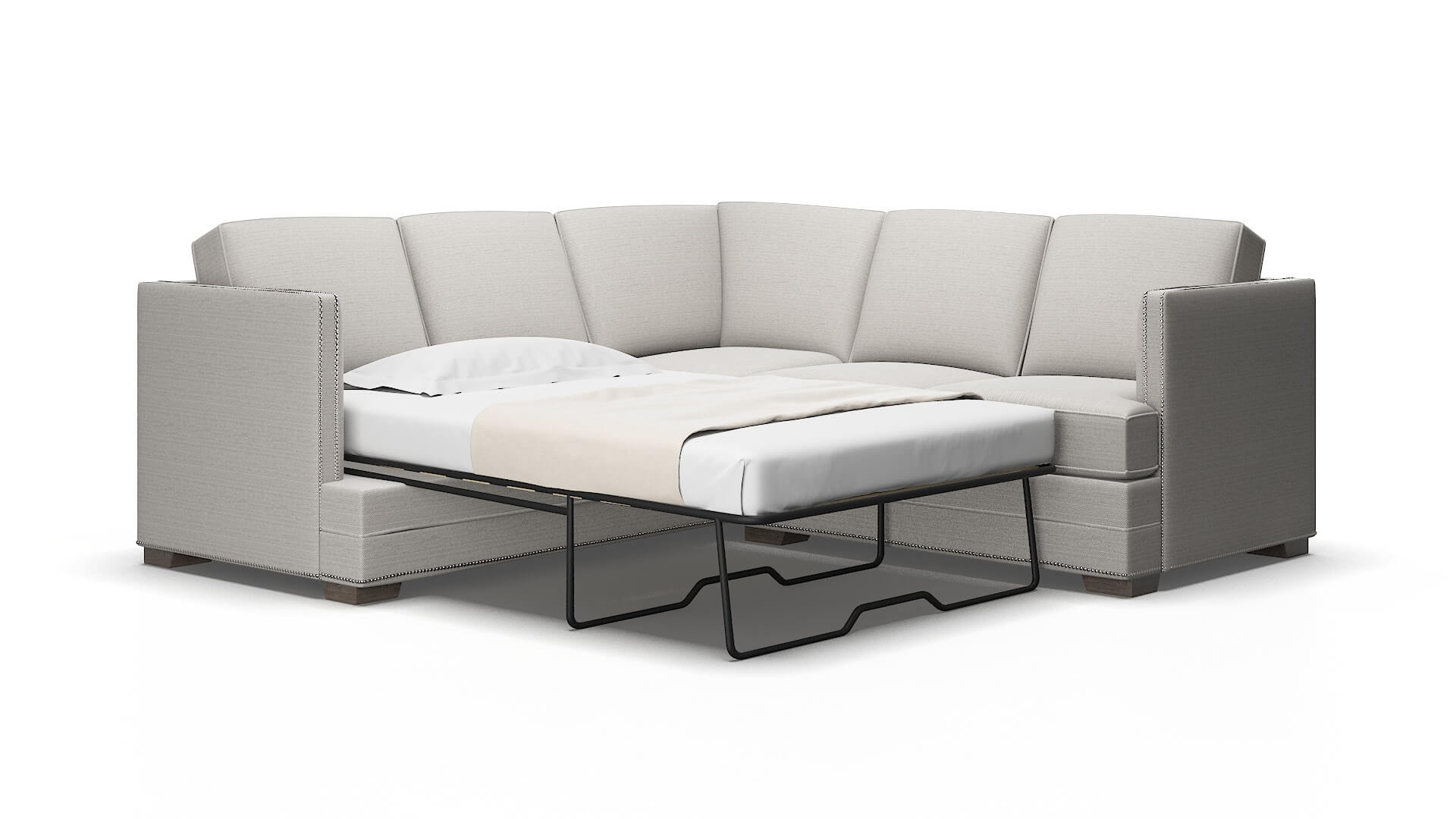 Riga Redondo Stone Sectional Sleeper Espresso legs 2