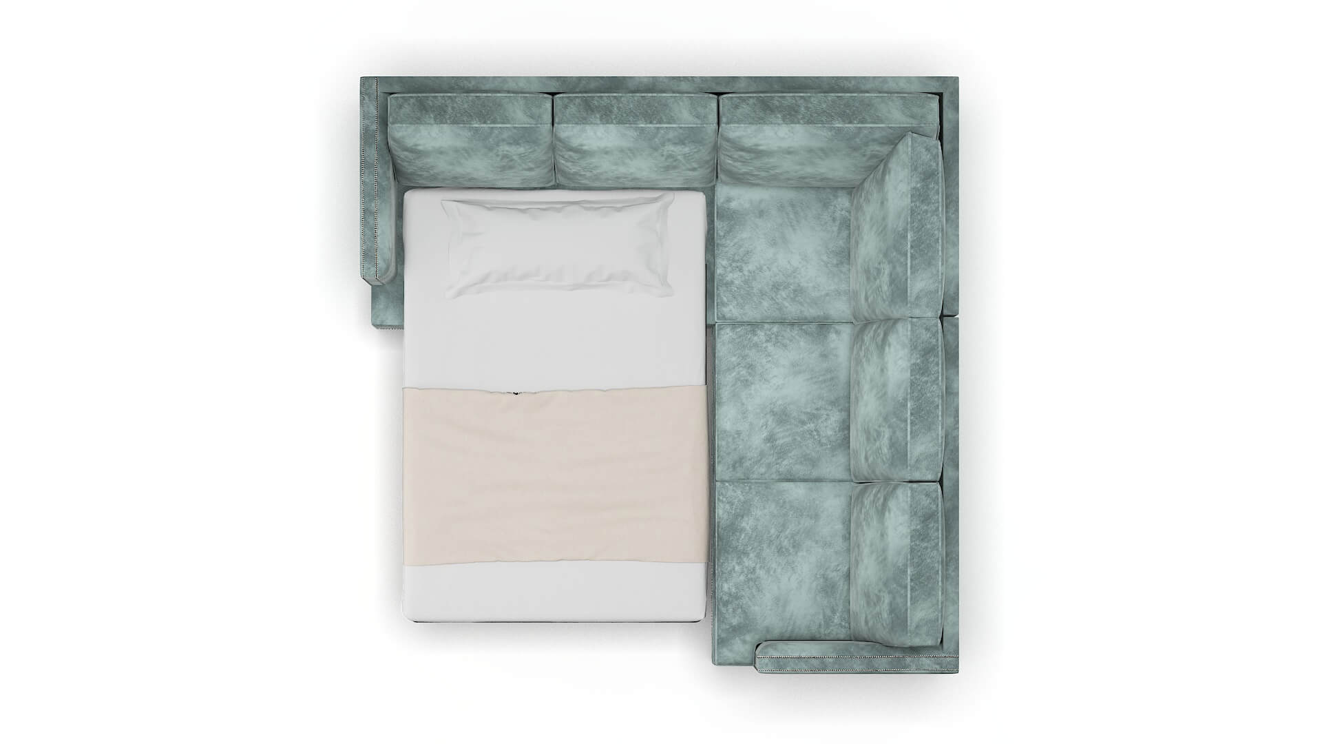 Riga Royale Cloud Sectional Sleeper Espresso legs 3