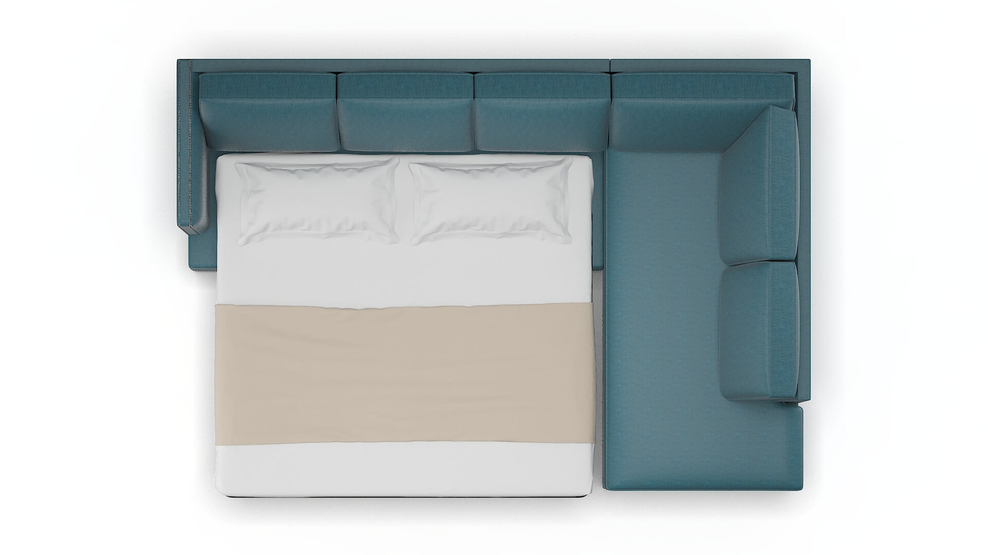 Riga Royale Electric_blue Panel Sleeper Espresso legs 3