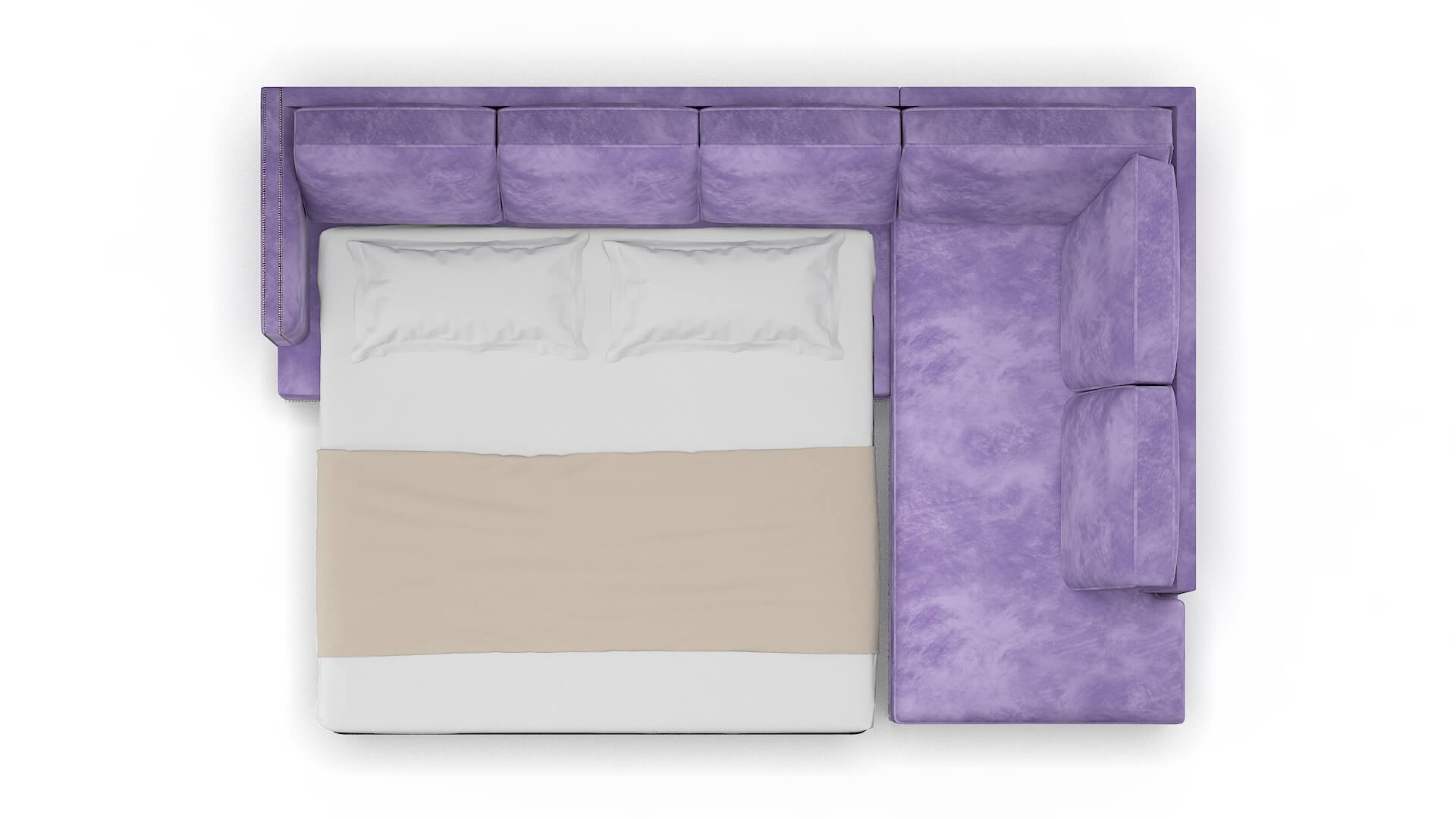 Riga Royale Lavender Panel Sleeper Espresso legs 3