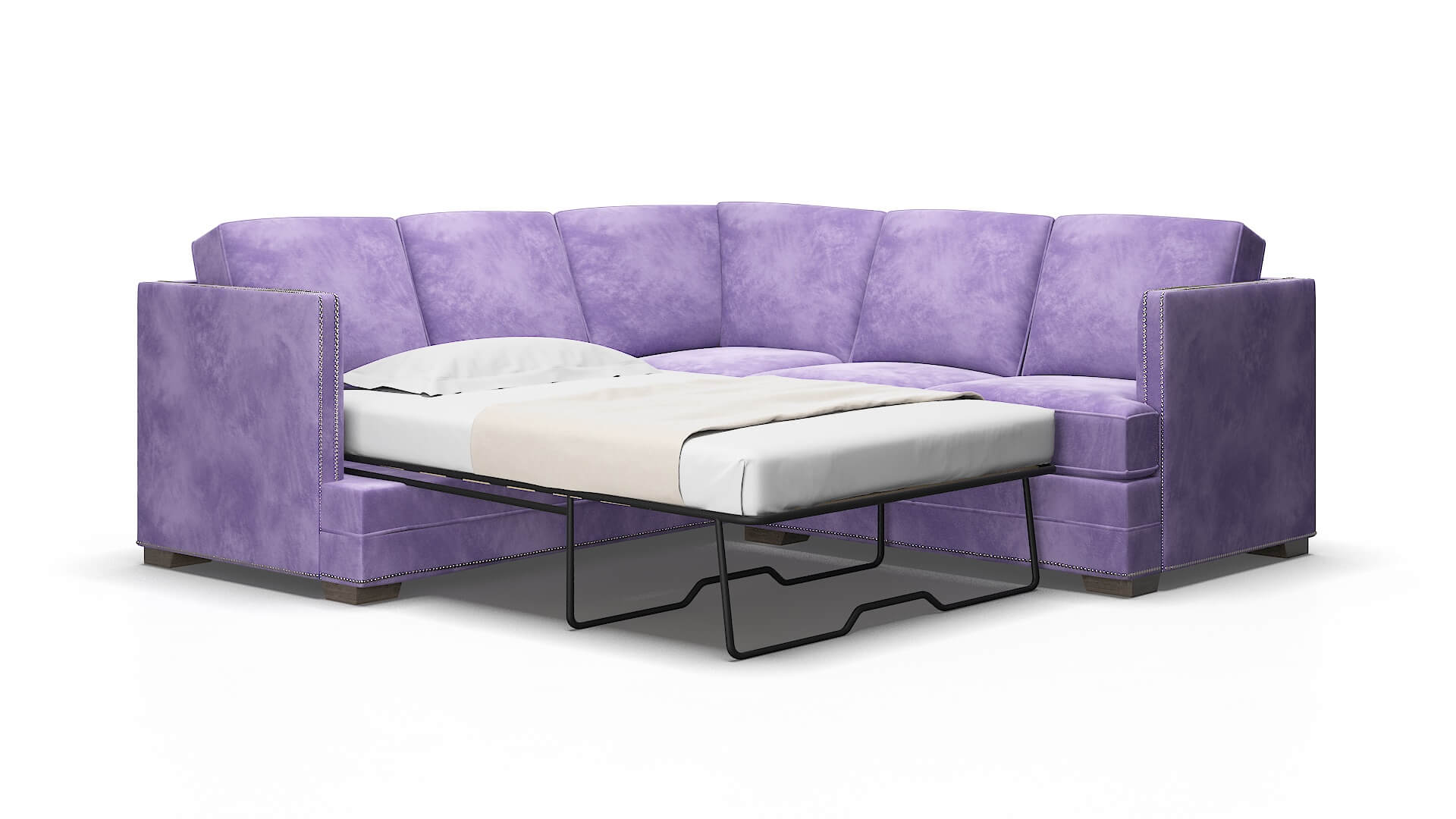 Riga Royale lavender Sectional sleeper Espresso Legs  2
