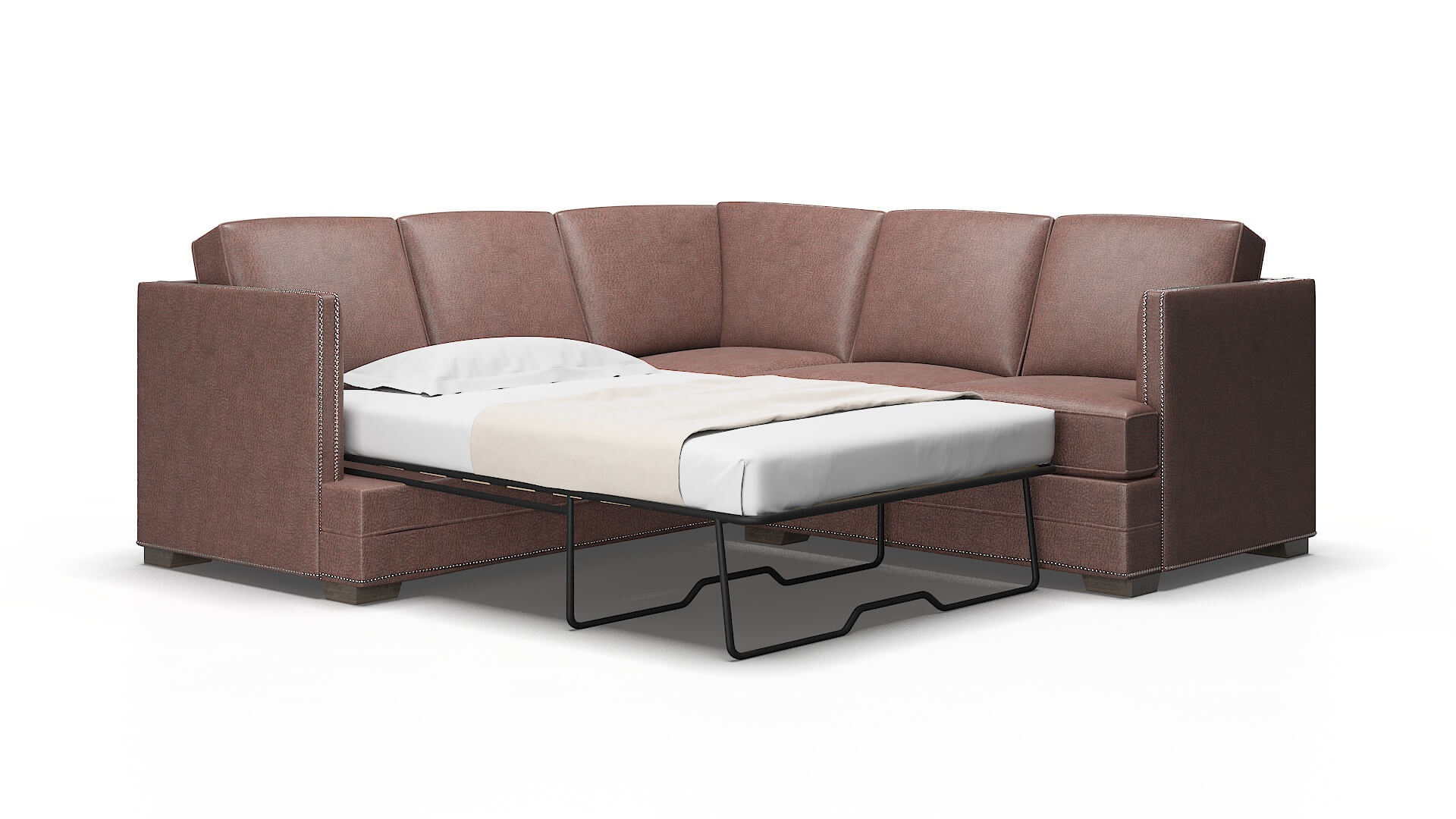 Riga Royale Mocha Sectional Sleeper espresso legs 2
