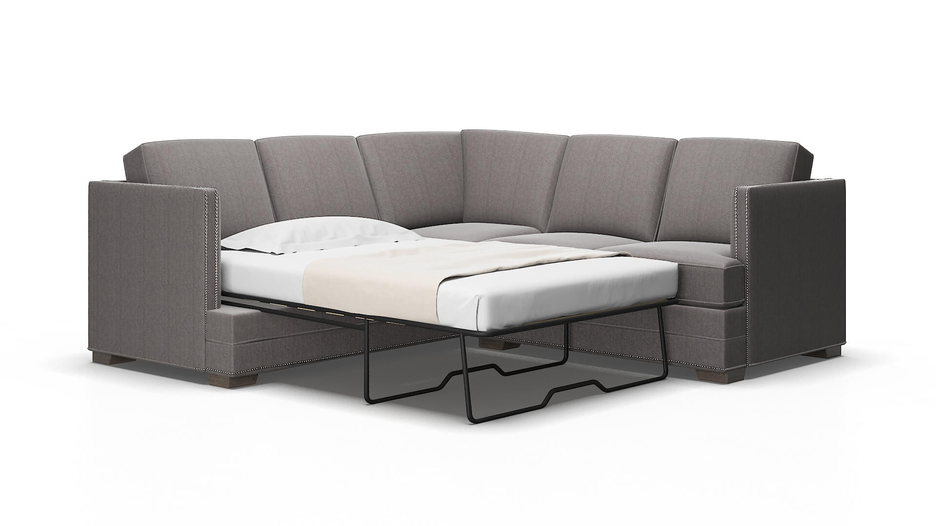 Riga Sasha Granite Sectional Sleeper Espresso legs 2