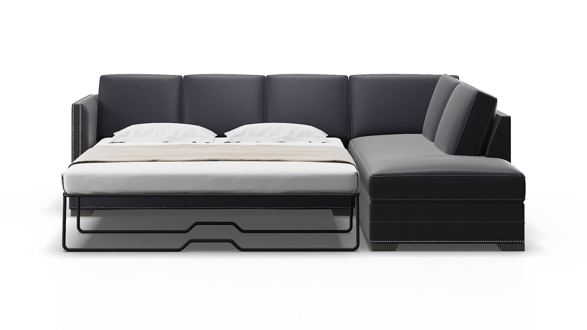 Riga Sasha Navy Panel Sleeper Espresso legs 1