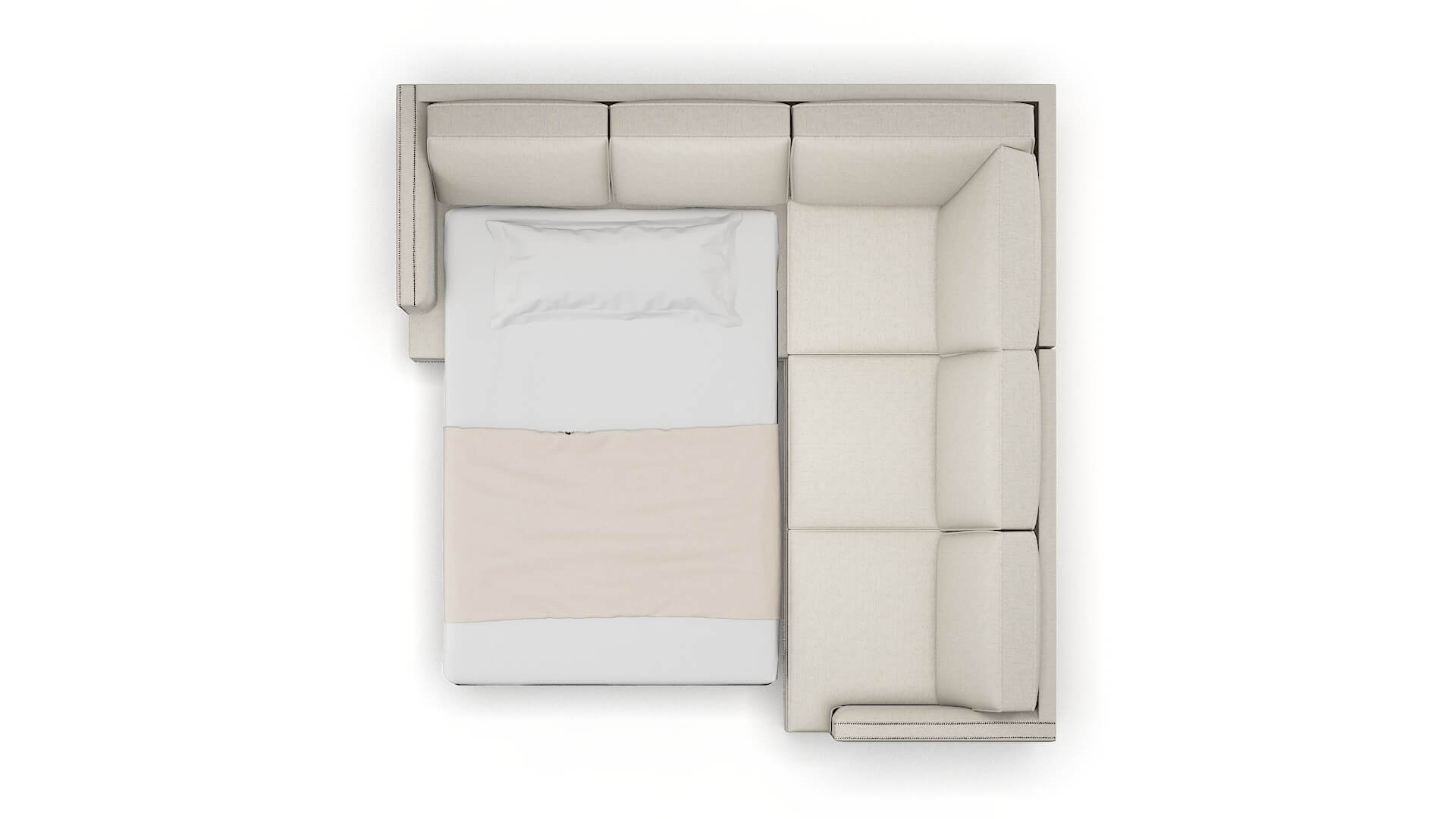 Riga Terrain Natural Sectional Sleeper Espresso legs 3