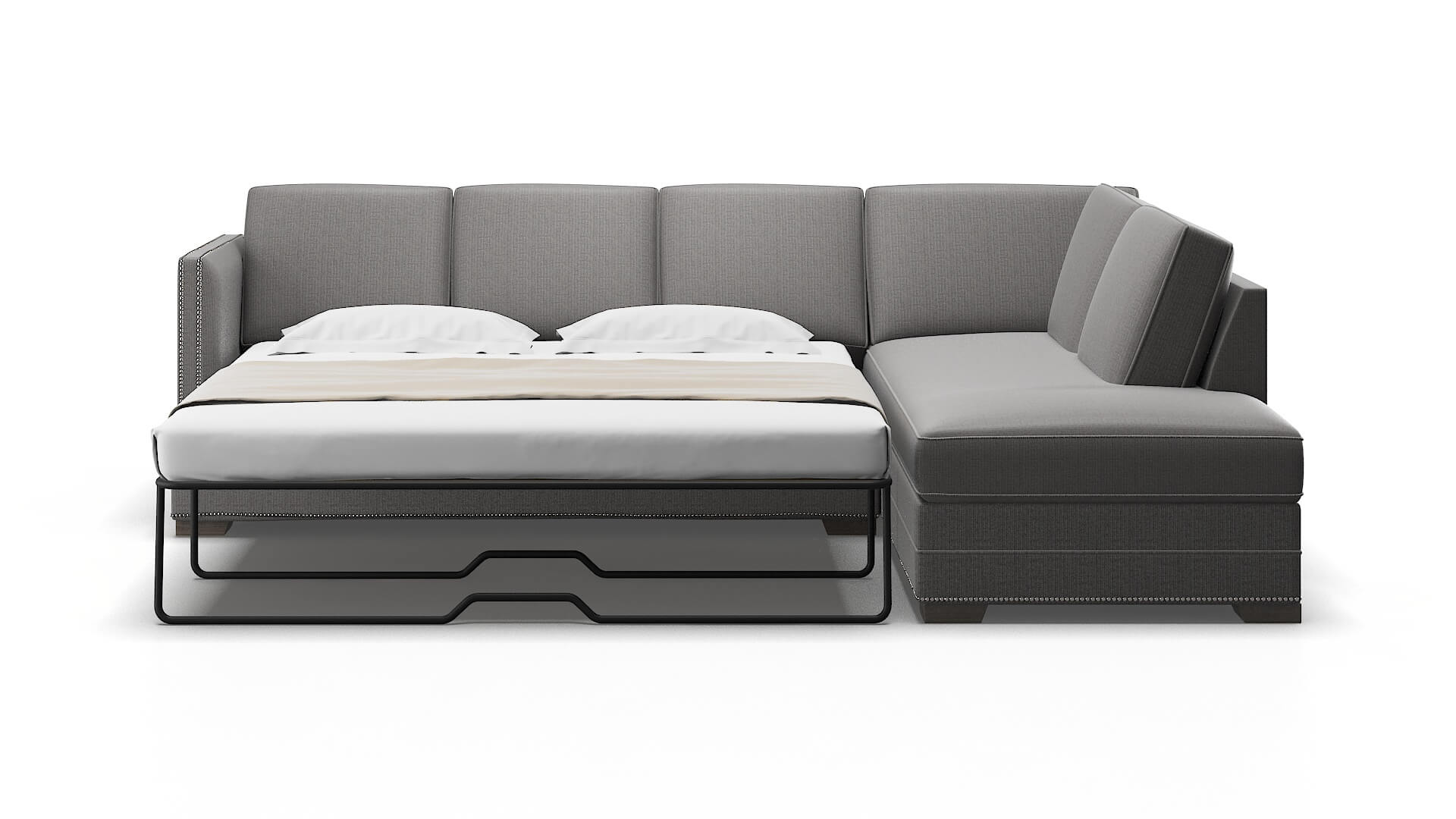 Riga Terrain Oatmeal Panel Sleeper Espresso legs 1