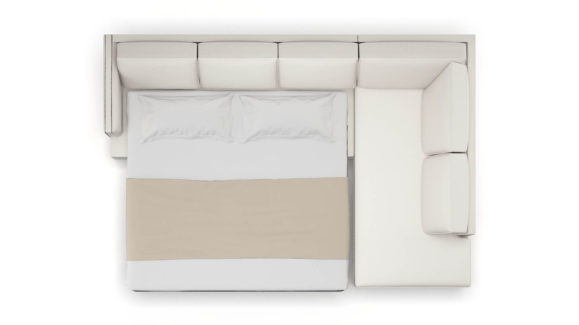 Riga Venice Eggshell Panel Sleeper Espresso legs 3