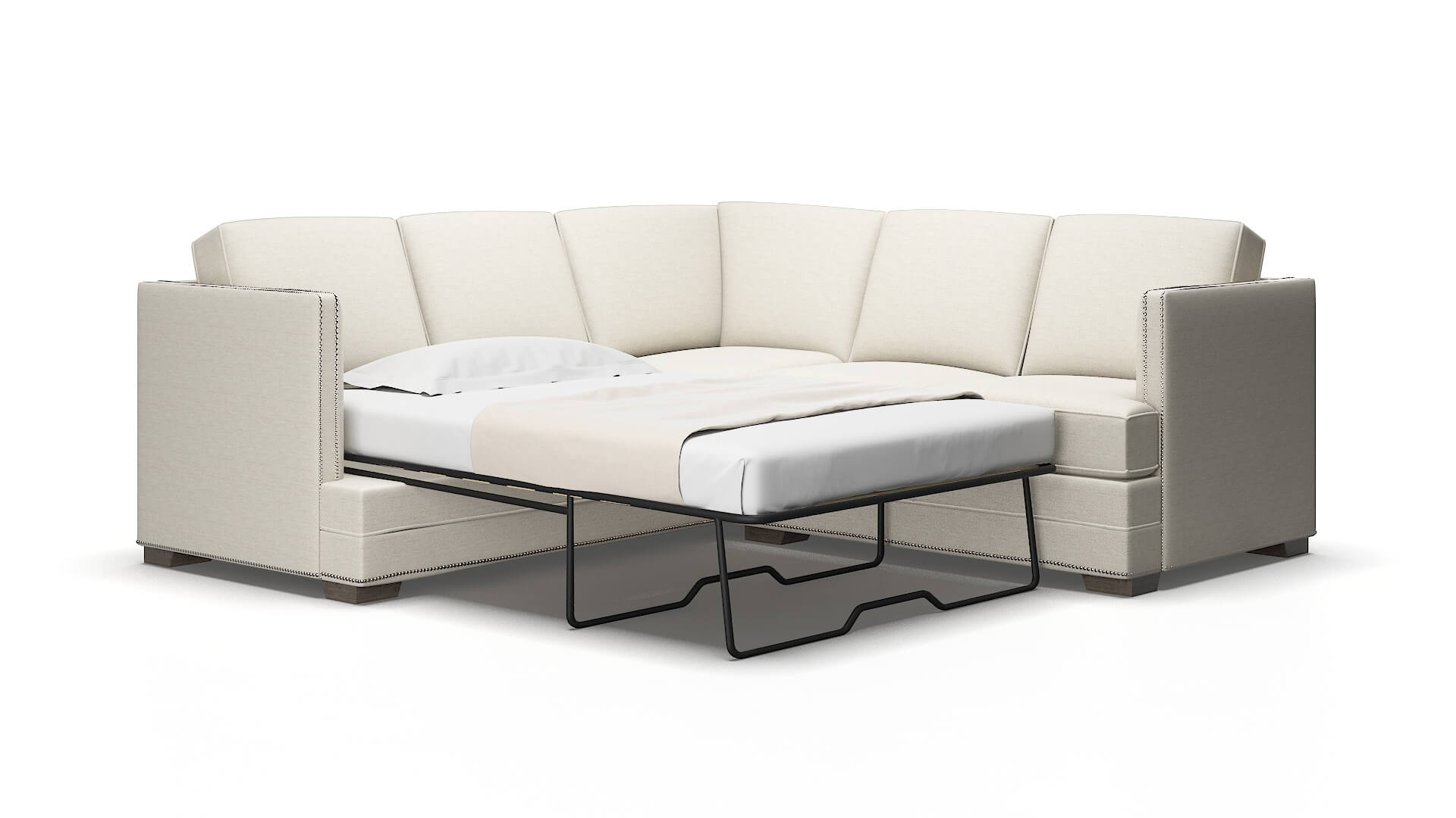 Riga Venus cream Sectional sleeper Espresso Legs  2