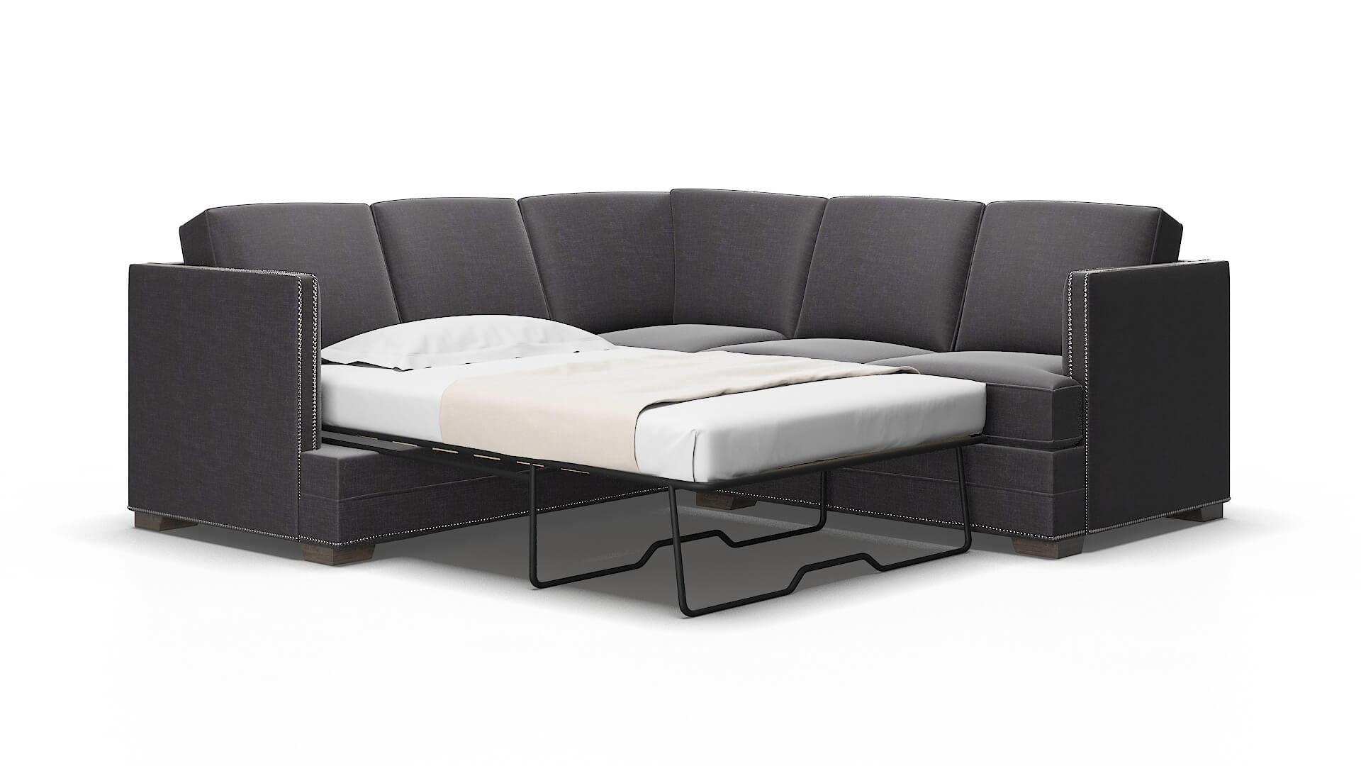 Riga Venus Onyx Sectional Sleeper Espresso legs 2