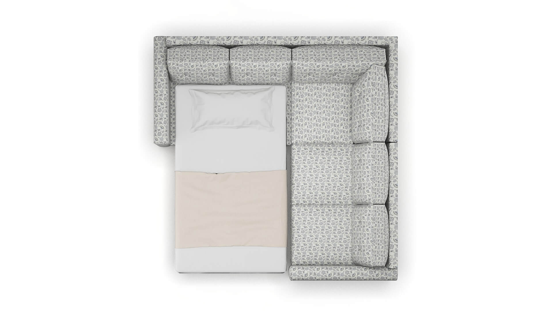 Rio Avignon Sky Sectional Sleeper Espresso legs 3