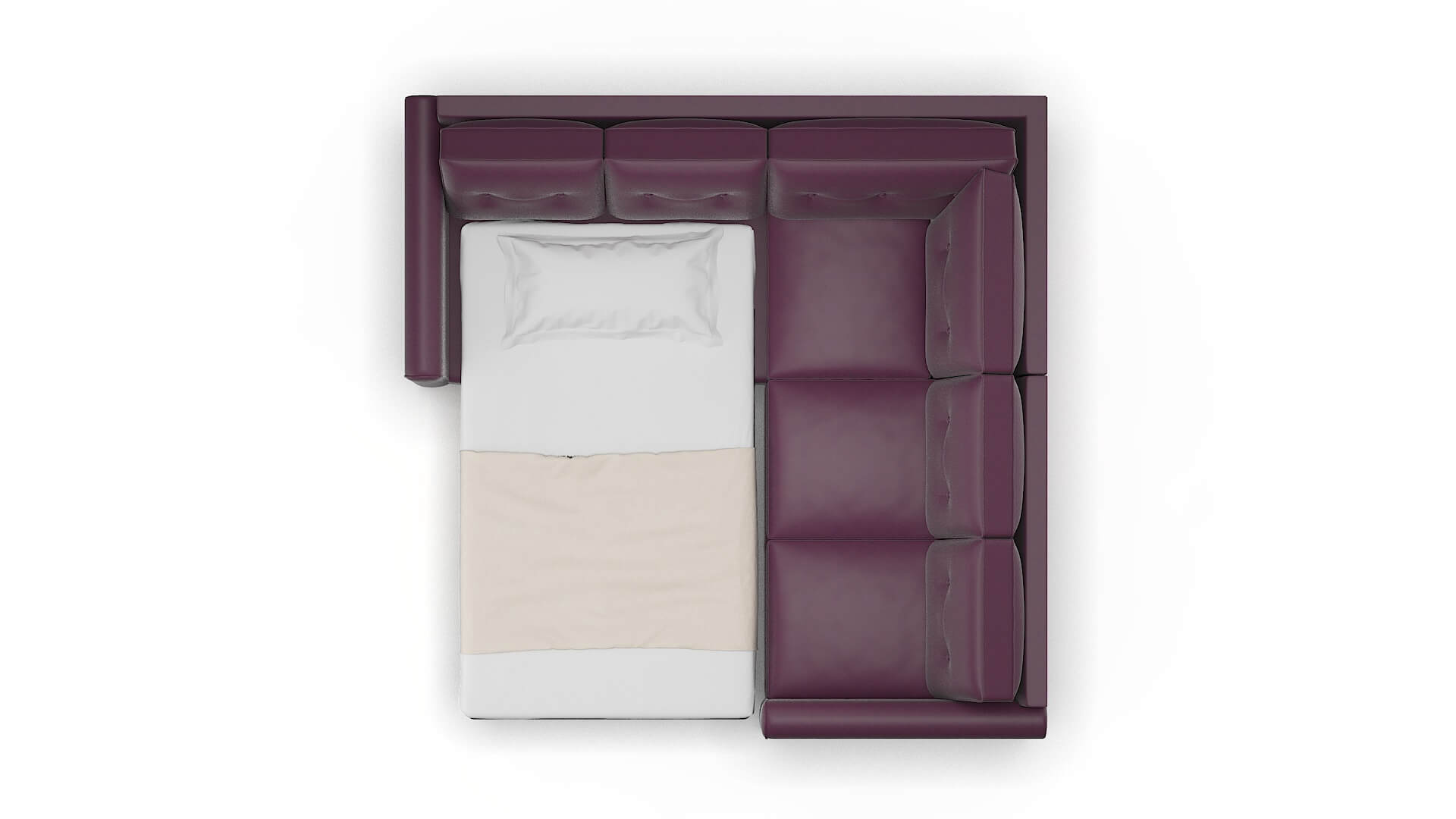 Rio Bella Aubergine Sectional Sleeper Espresso legs 3
