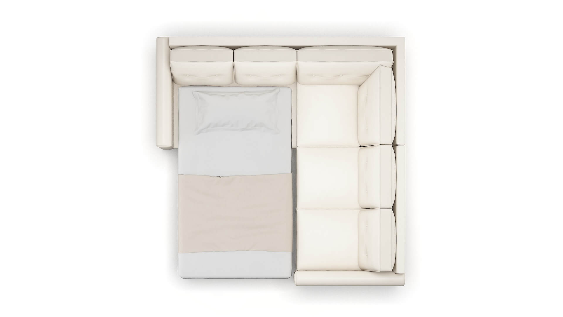 Rio Blanche Milky Sectional Sleeper Espresso legs 3