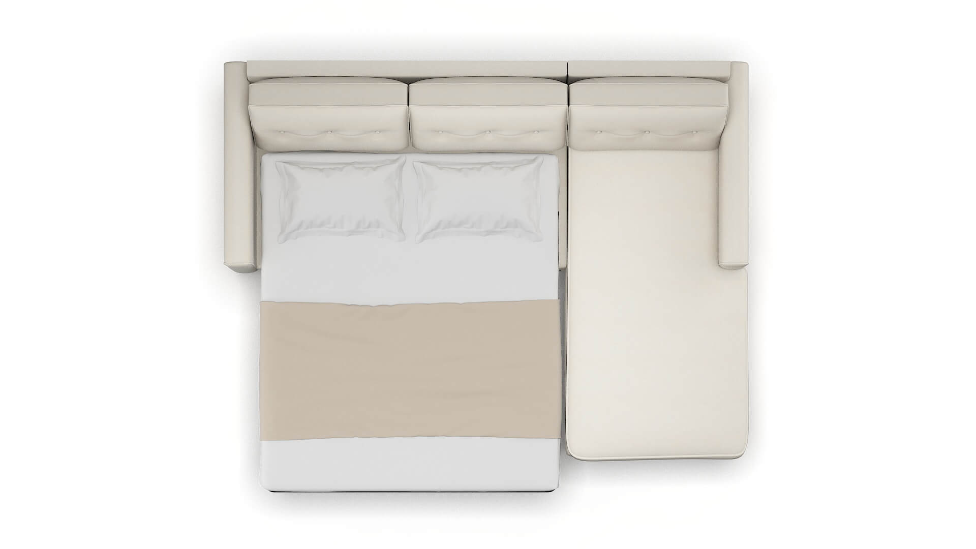 Rio Bungalow Ivory Panel Sleeper Espresso legs 3