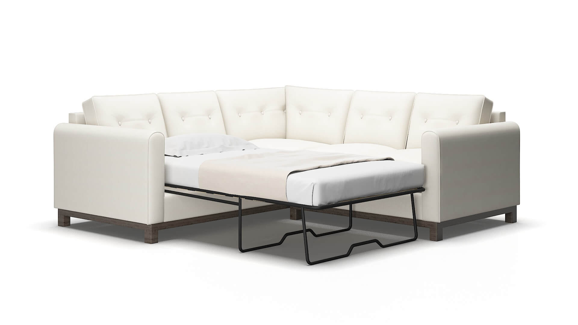 Rio Chance bone Sectional sleeper Espresso Legs  2