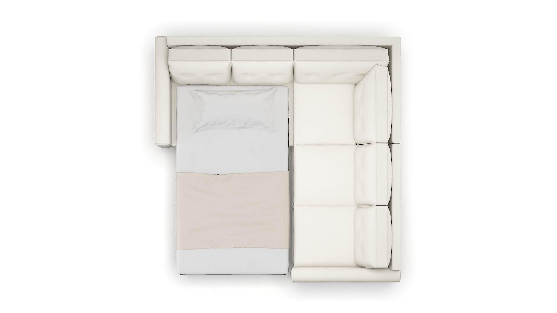 Rio Chance Bone Sectional Sleeper Espresso legs 3