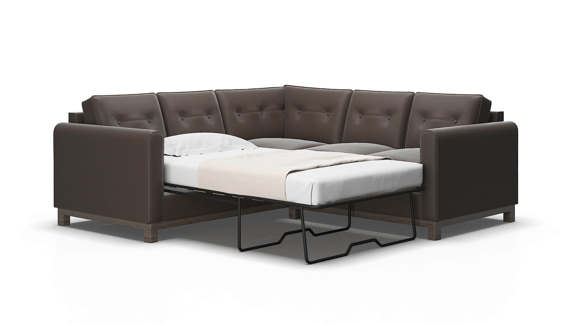Rio Cosmo Chocolate Sectional Sleeper Espresso legs 2