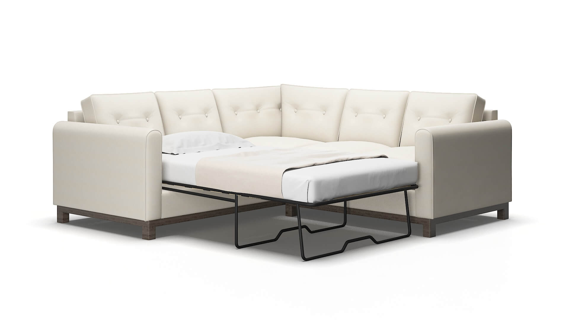 Rio Cosmo sand Sectional sleeper Espresso Legs  2