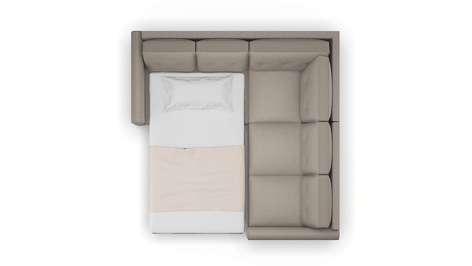 Rio Cosmo Taupe Sectional Sleeper Espresso legs 3