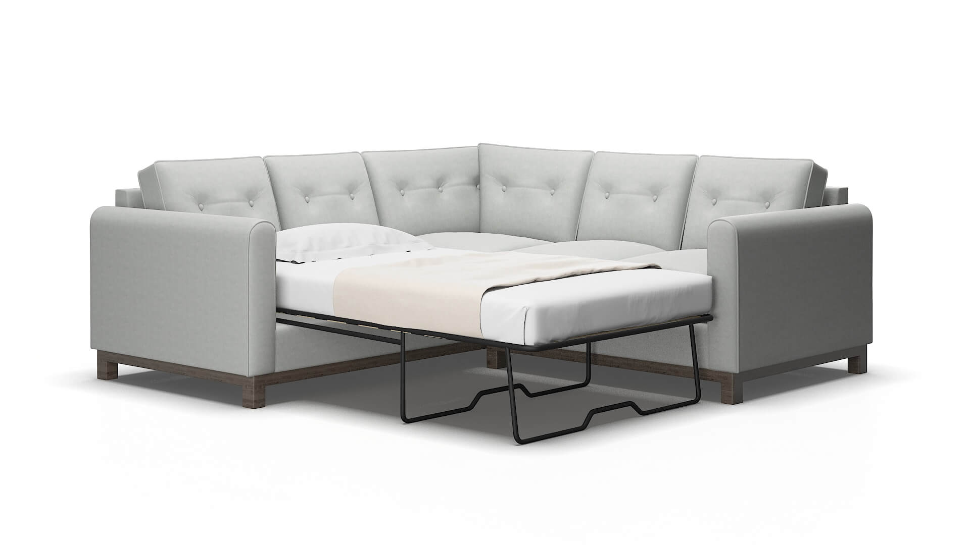 Rio Dawson platinum Sectional sleeper Espresso Legs  2