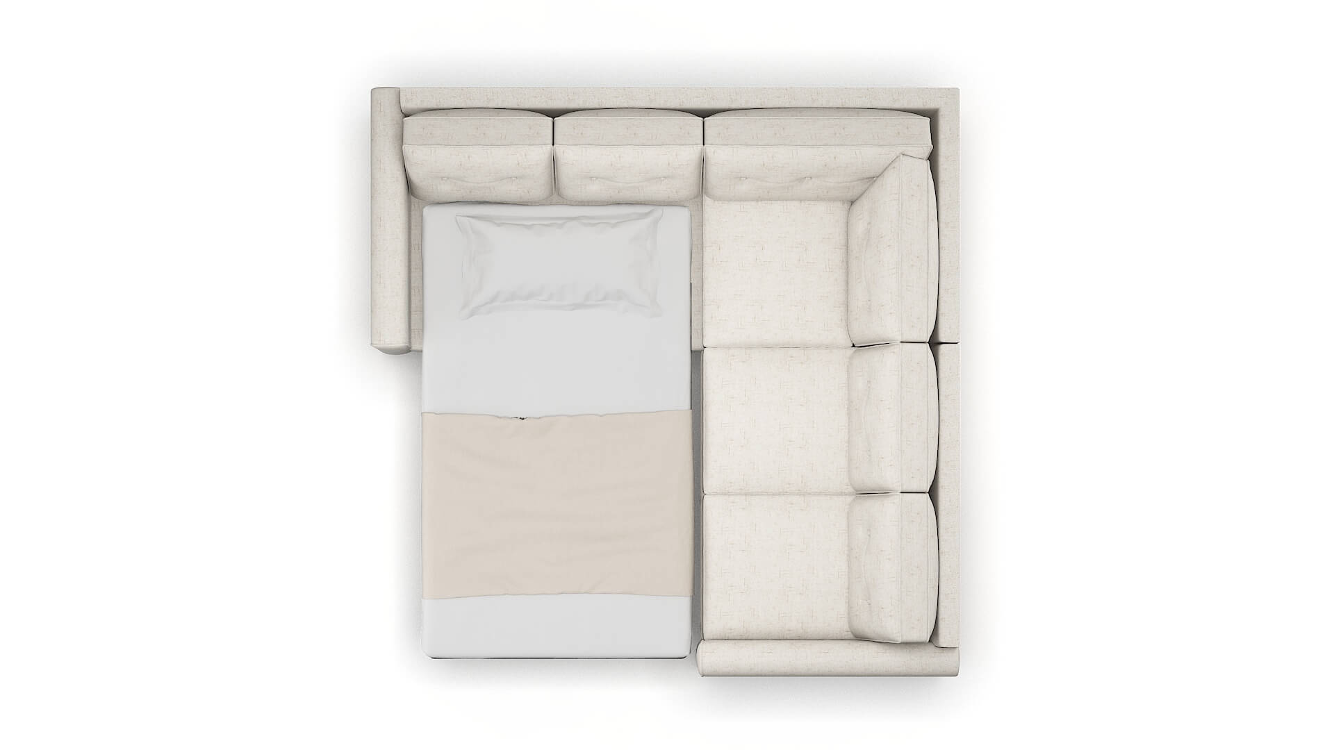 Rio Derby Taupe Sectional Sleeper Espresso legs 3