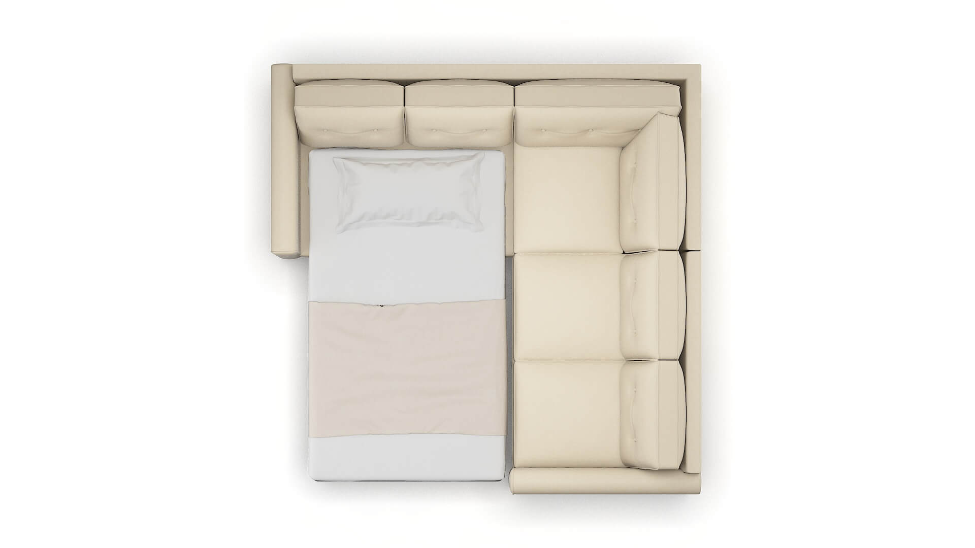 Rio Dream_d Almond Sectional Sleeper Espresso legs 3