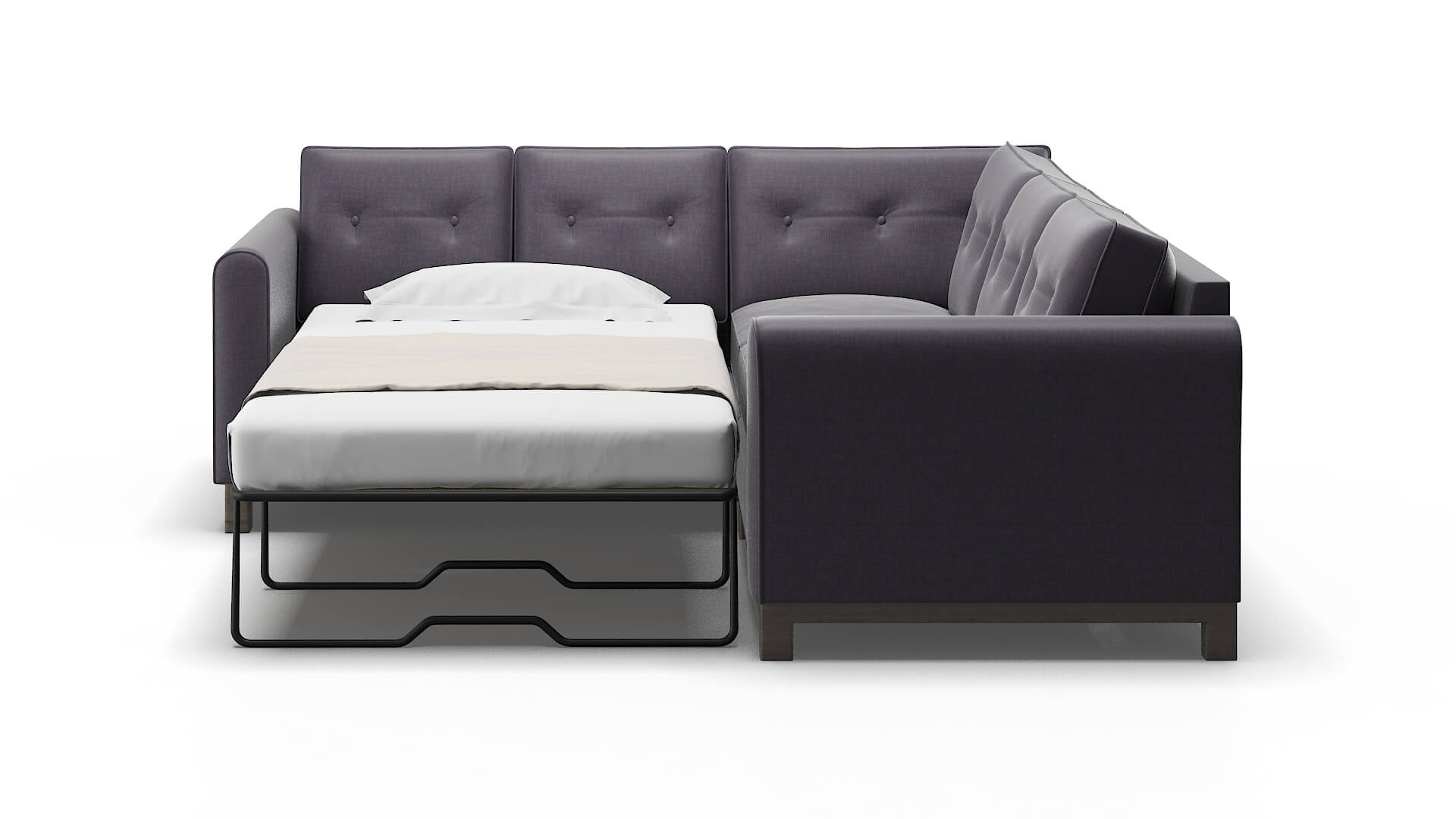 Rio Durham Ink Sectional Sleeper Espresso legs 1