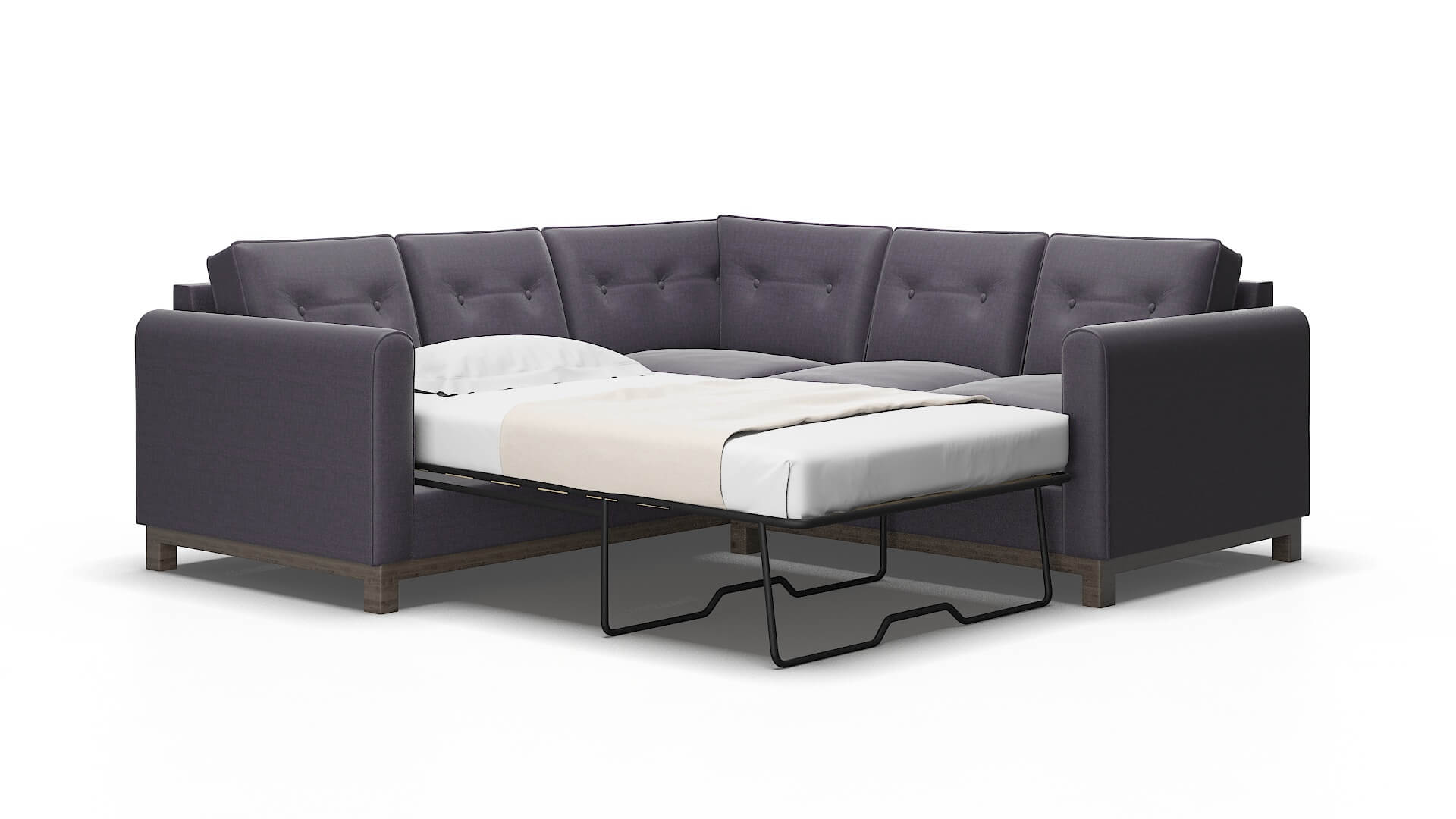 Rio Durham ink Sectional sleeper Espresso Legs  2