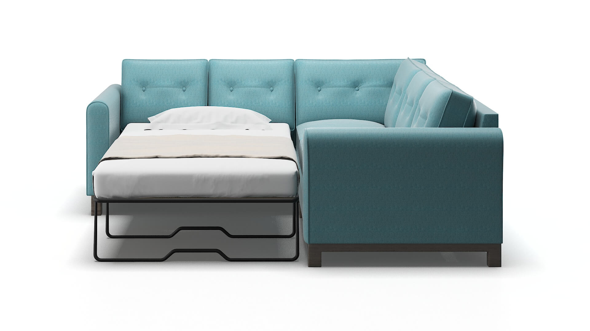 Rio Durham Pine Sectional Sleeper Espresso legs 1