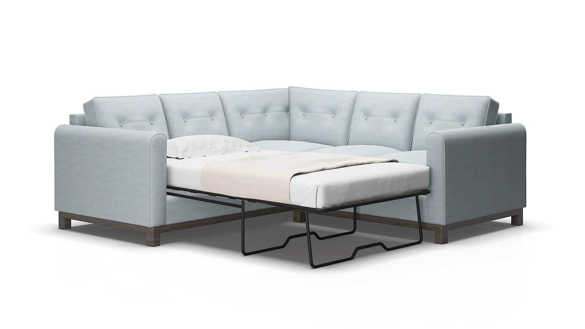 Rio Hathaway aqua Sectional sleeper Espresso Legs  2