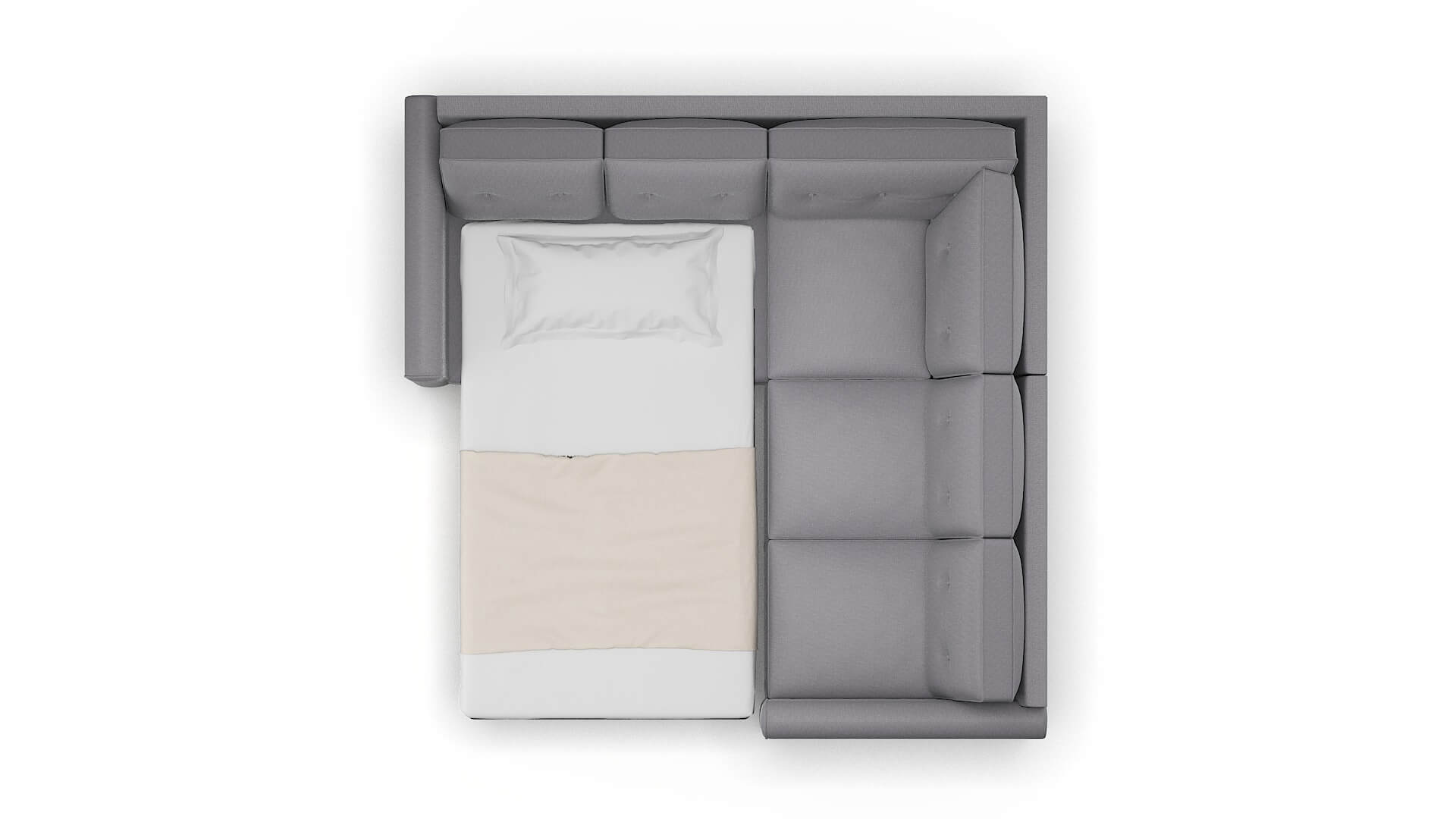 Rio Insight Denim Sectional Sleeper Espresso legs 3