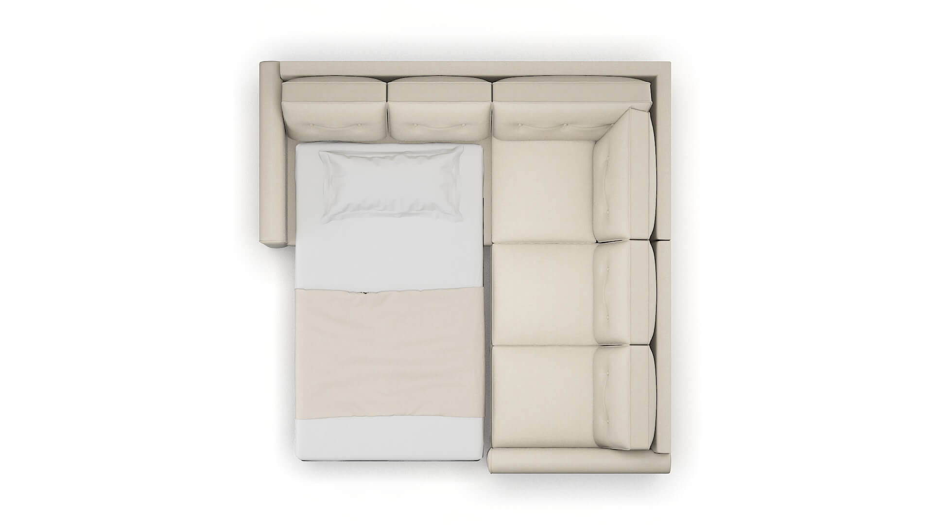 Rio Keylargo Almond Sectional Sleeper Espresso legs 3