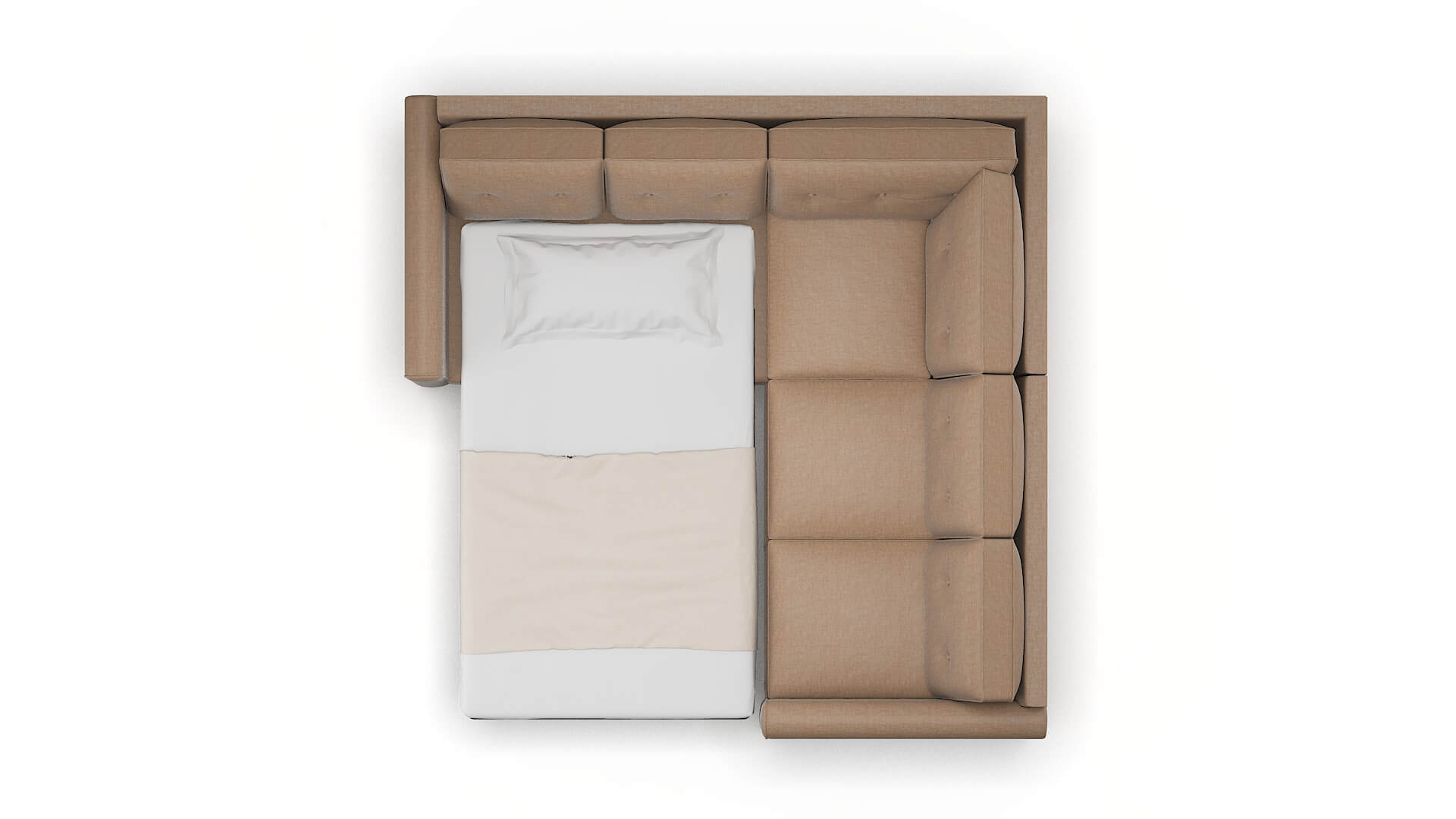 Rio Keylargo Mink Sectional Sleeper Espresso legs 3