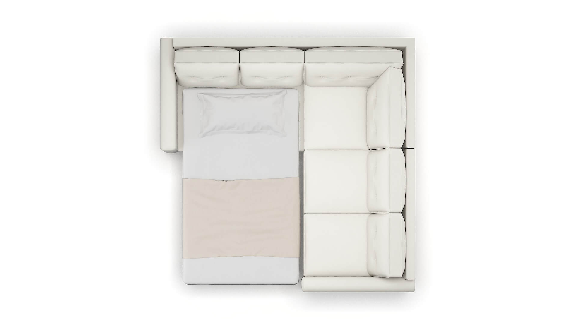 Rio Keylargo Oatmeal Sectional Sleeper Espresso legs 3