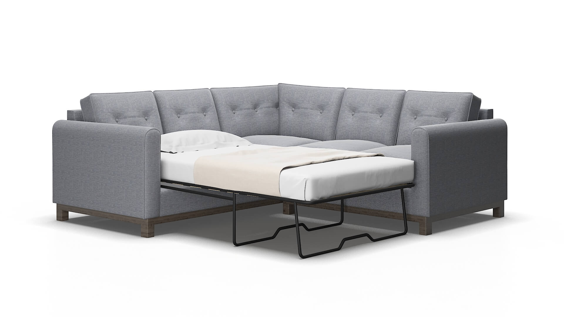 Rio Lana Ash Sectional Sleeper Espresso legs 2