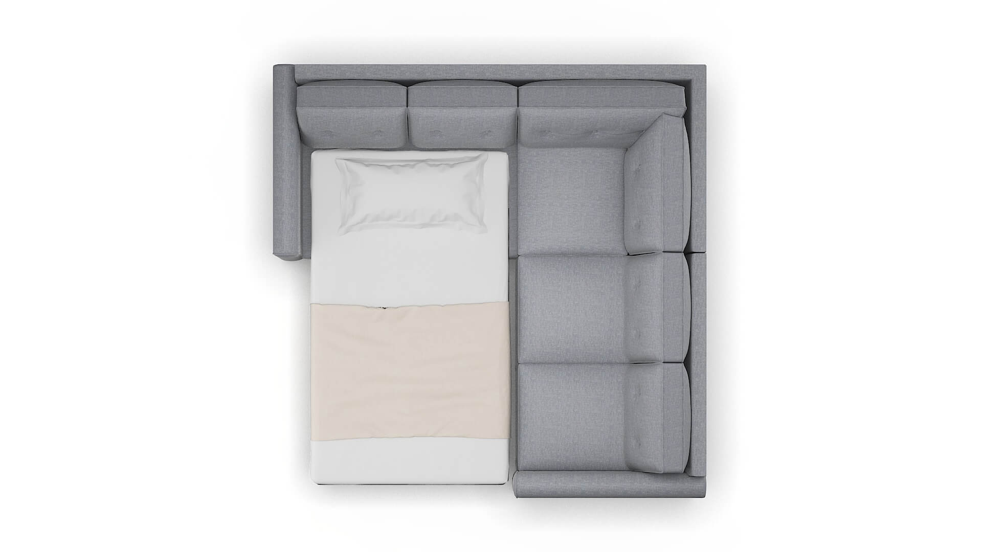 Rio Lana Ash Sectional Sleeper Espresso legs 3