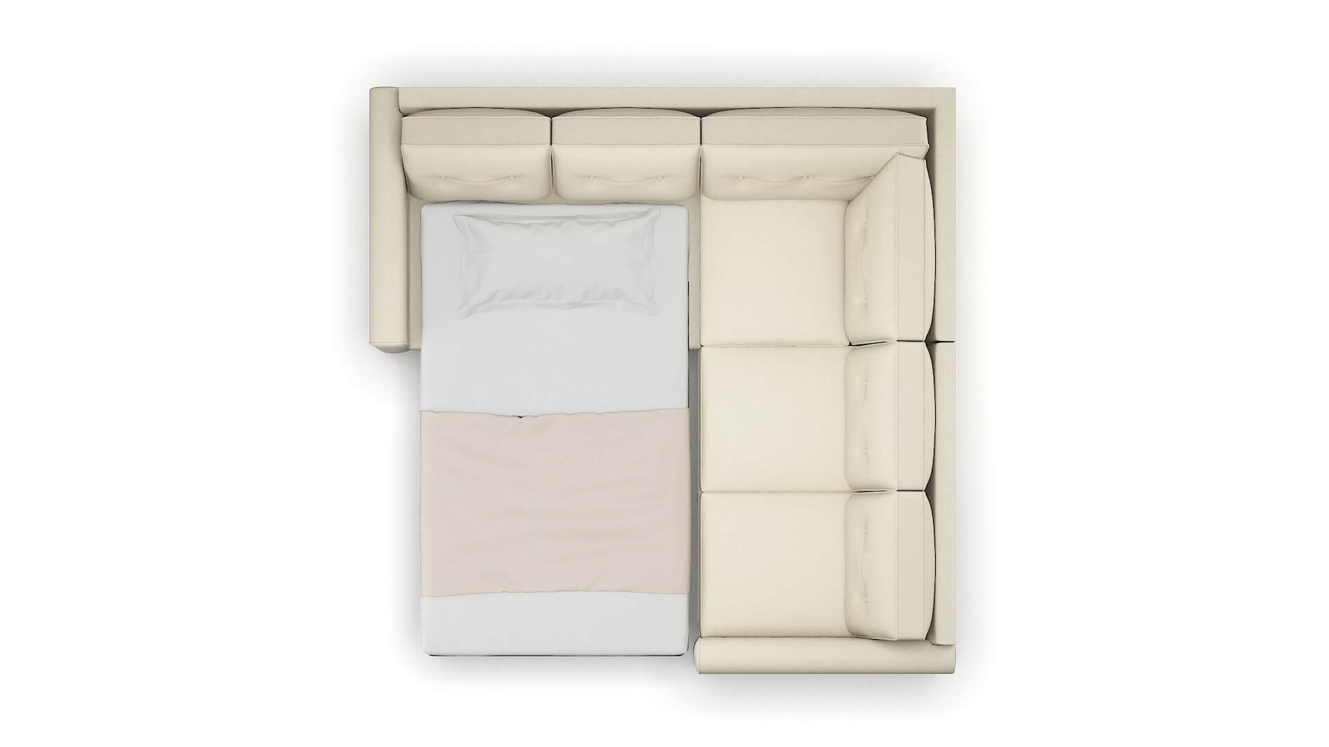 Rio Lana Sand Sectional Sleeper Espresso legs 3