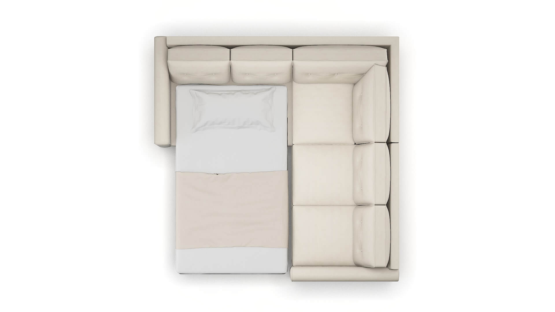 Rio Malibu Linen Sectional Sleeper Espresso legs 3