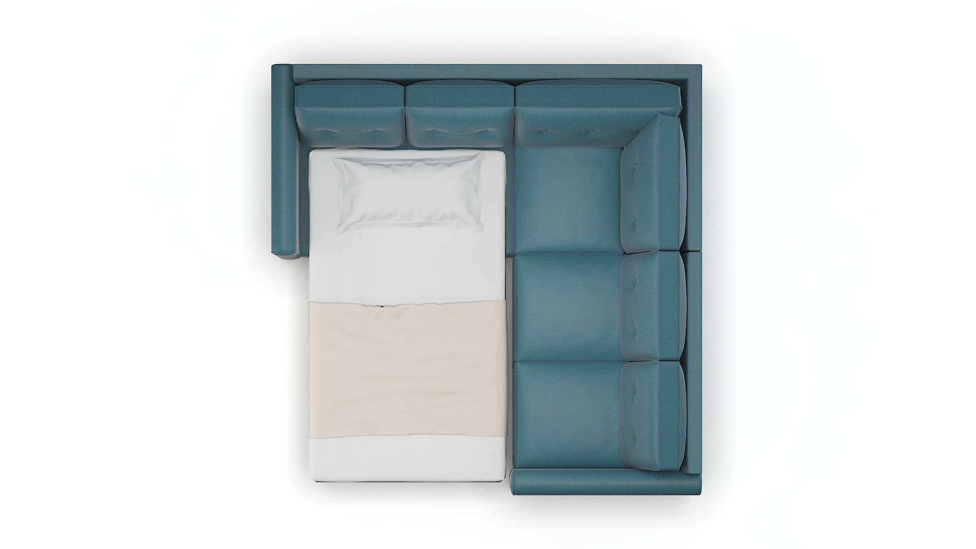 Rio Merit Peacock Sectional Sleeper Espresso legs 3