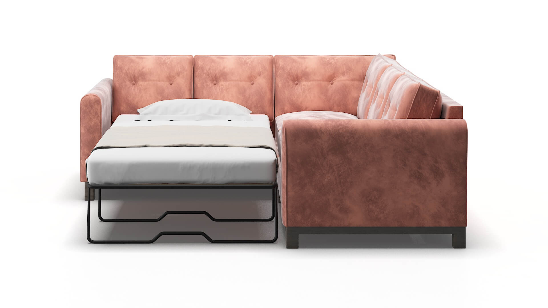 Rio Naples Blush Sectional Sleeper Espresso legs 1