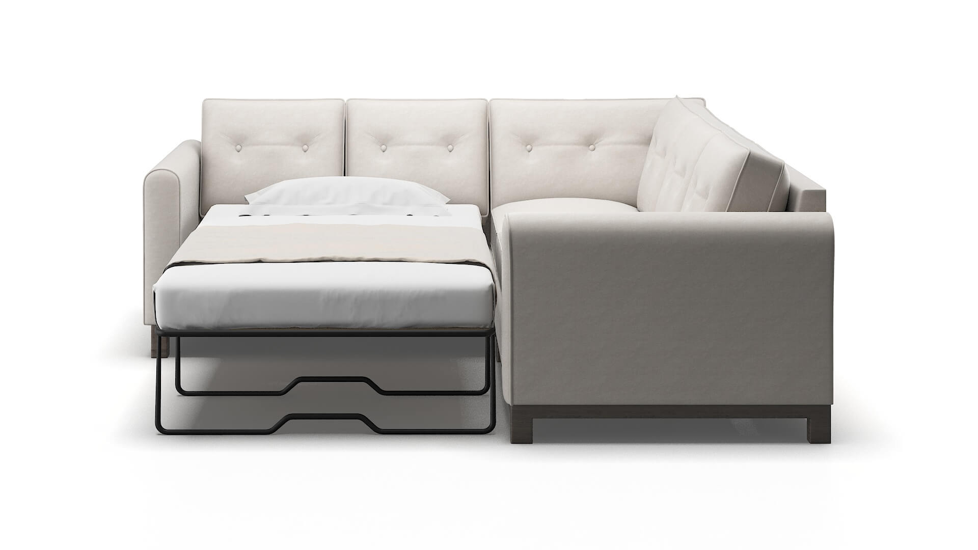 Rio Noble Grey Sectional Sleeper Espresso legs 1