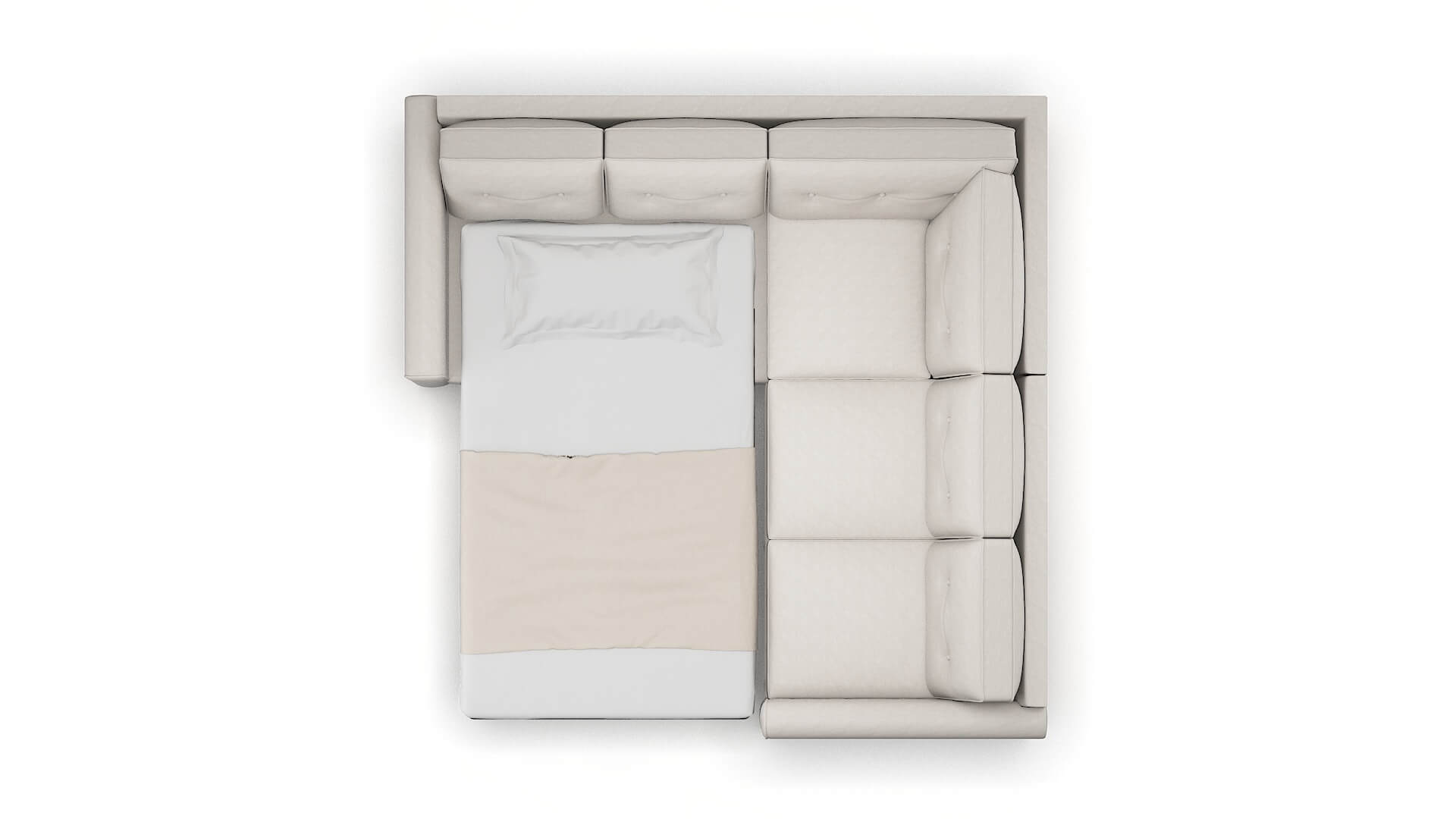 Rio Noble Grey Sectional Sleeper Espresso legs 3