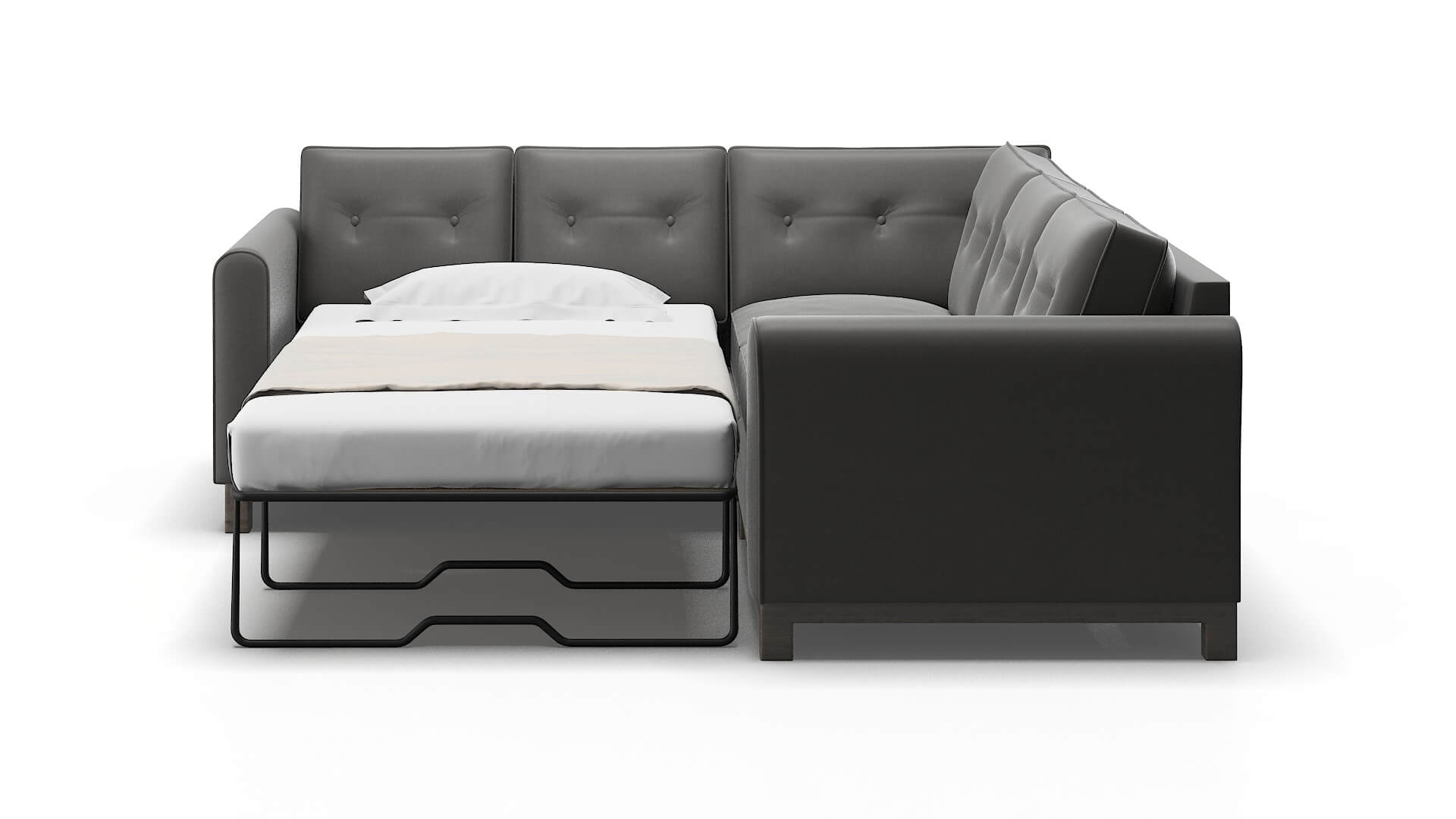 Rio Oakley Charcoal Sectional Sleeper Espresso legs 1