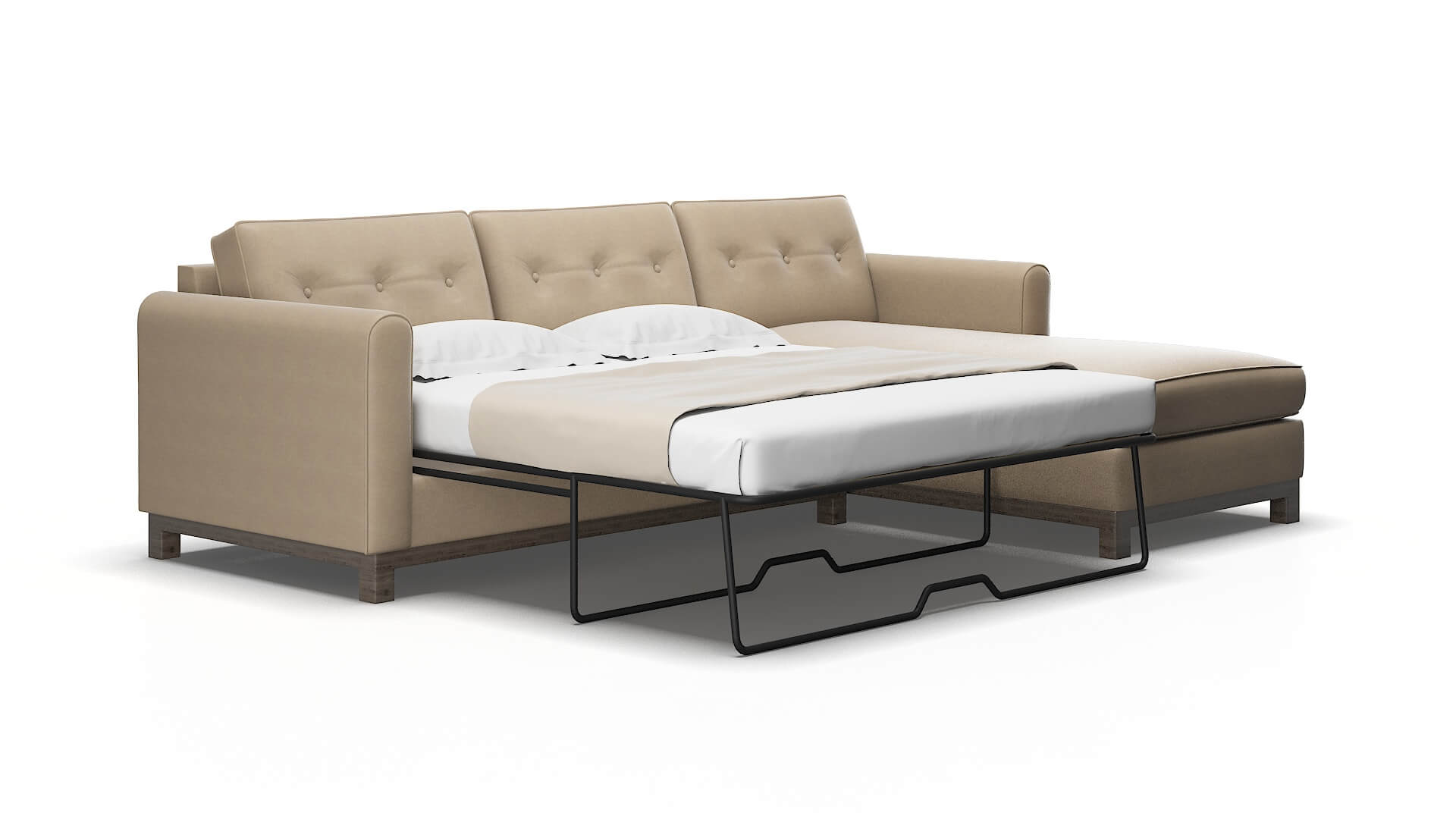 Rio Oakley Taupe Panel Sleeper Espresso legs 2