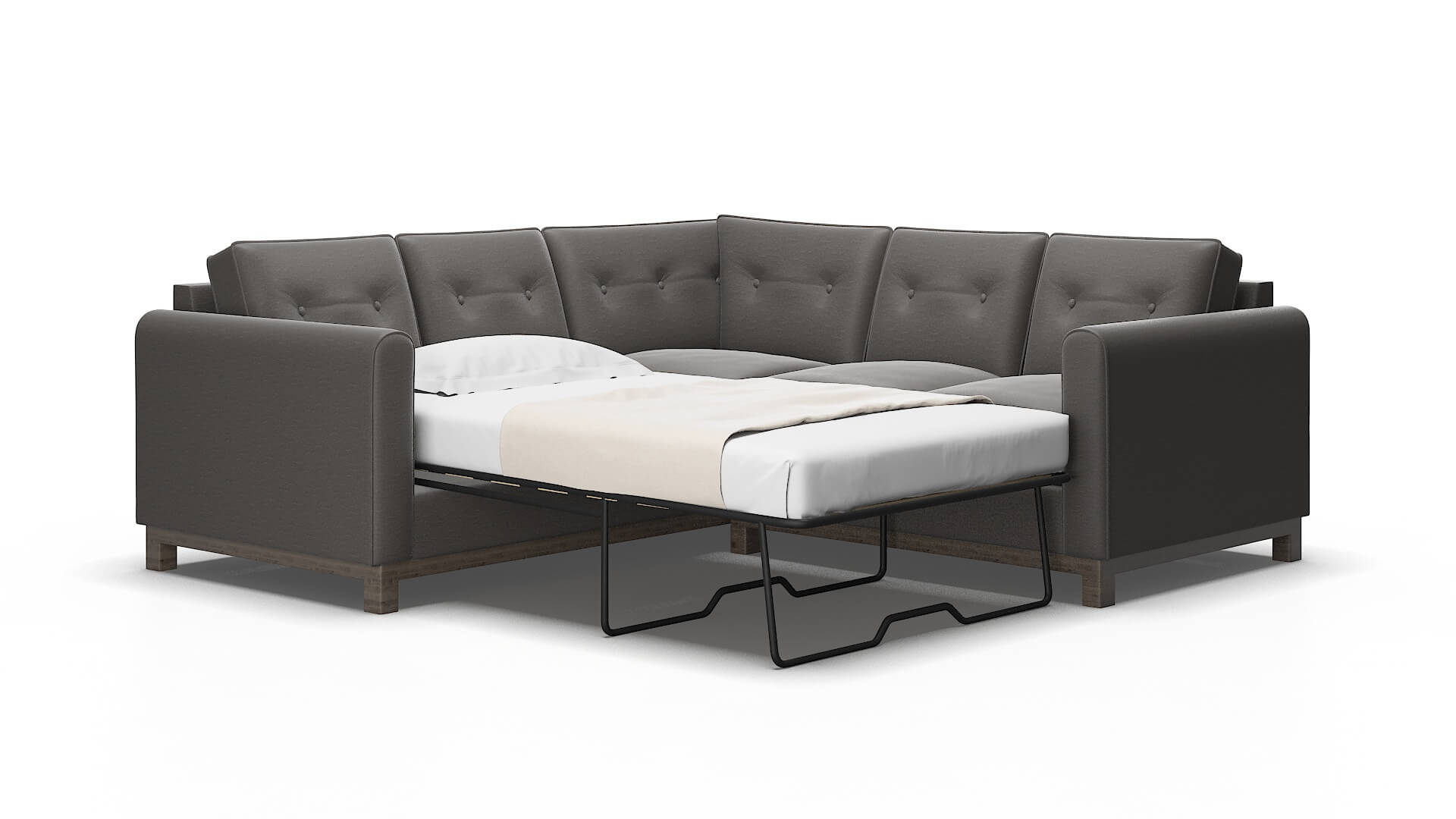 Rio Oscar grey Sectional sleeper Espresso Legs  2