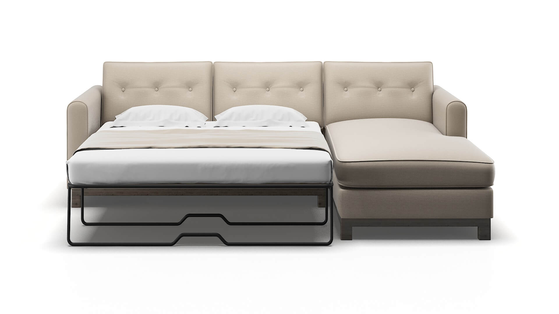 Rio Oscar Linen Panel Sleeper Espresso legs 1