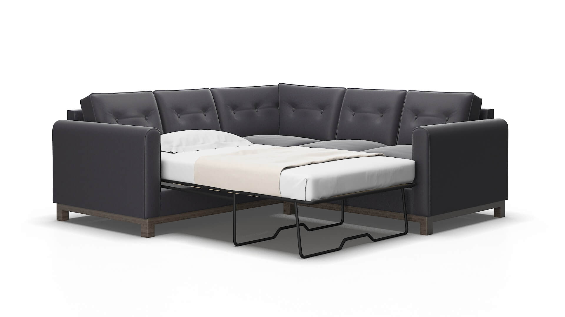Rio Parker charcoal Sectional sleeper Espresso Legs  2
