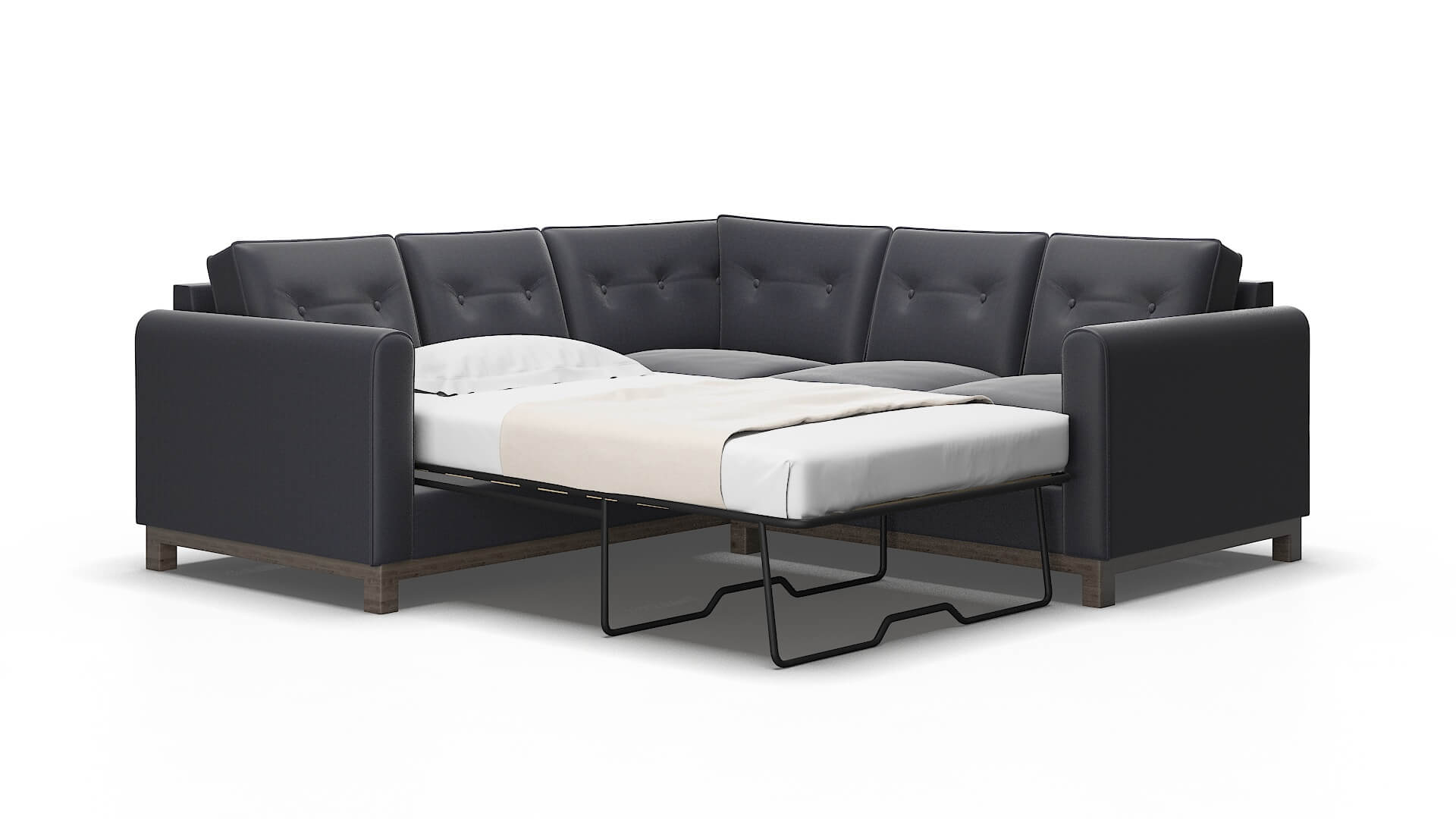 Rio Parker Midnight Sectional Sleeper Espresso legs 2