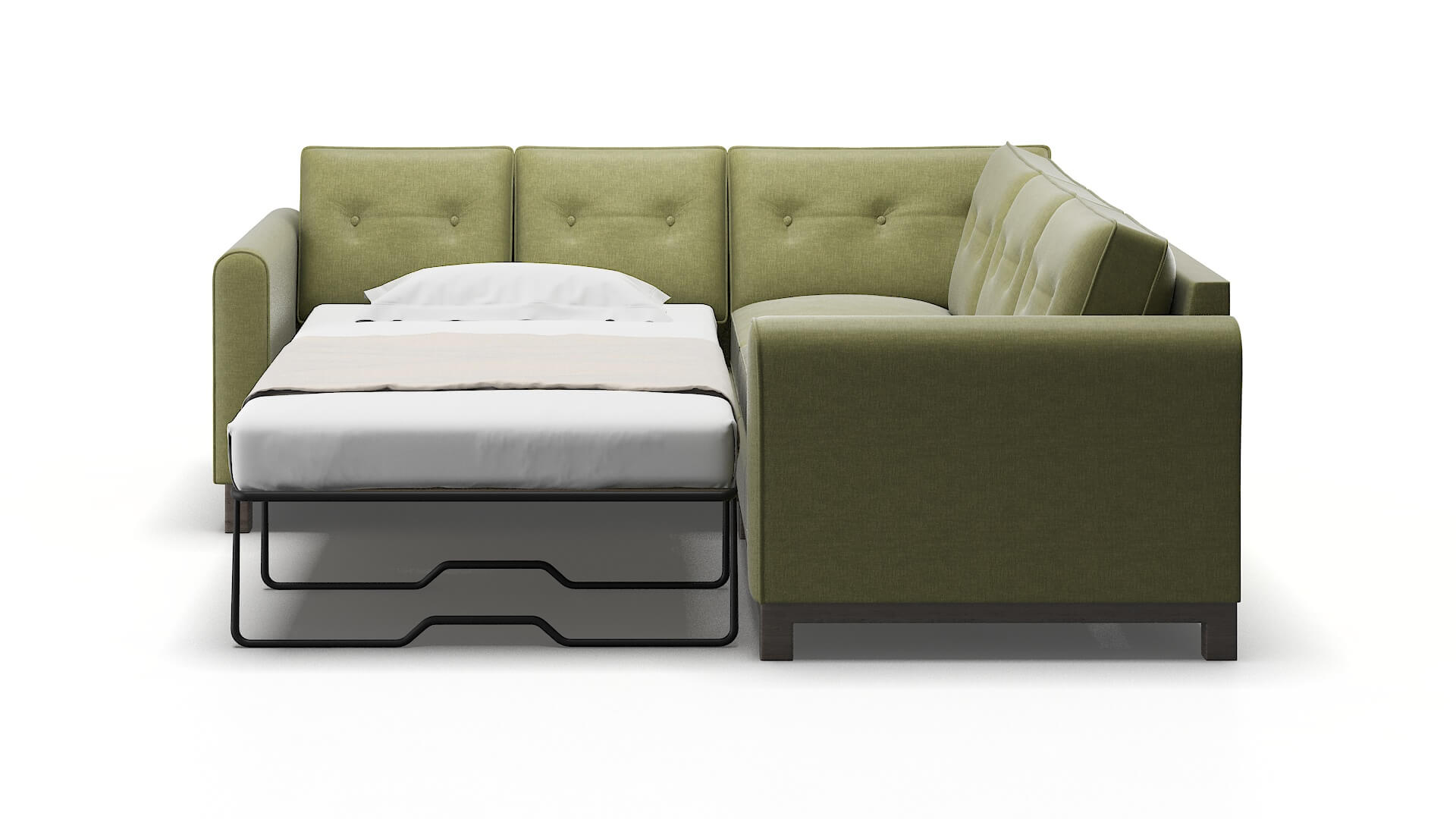 Rio Portland Basil Sectional Sleeper Espresso legs 1